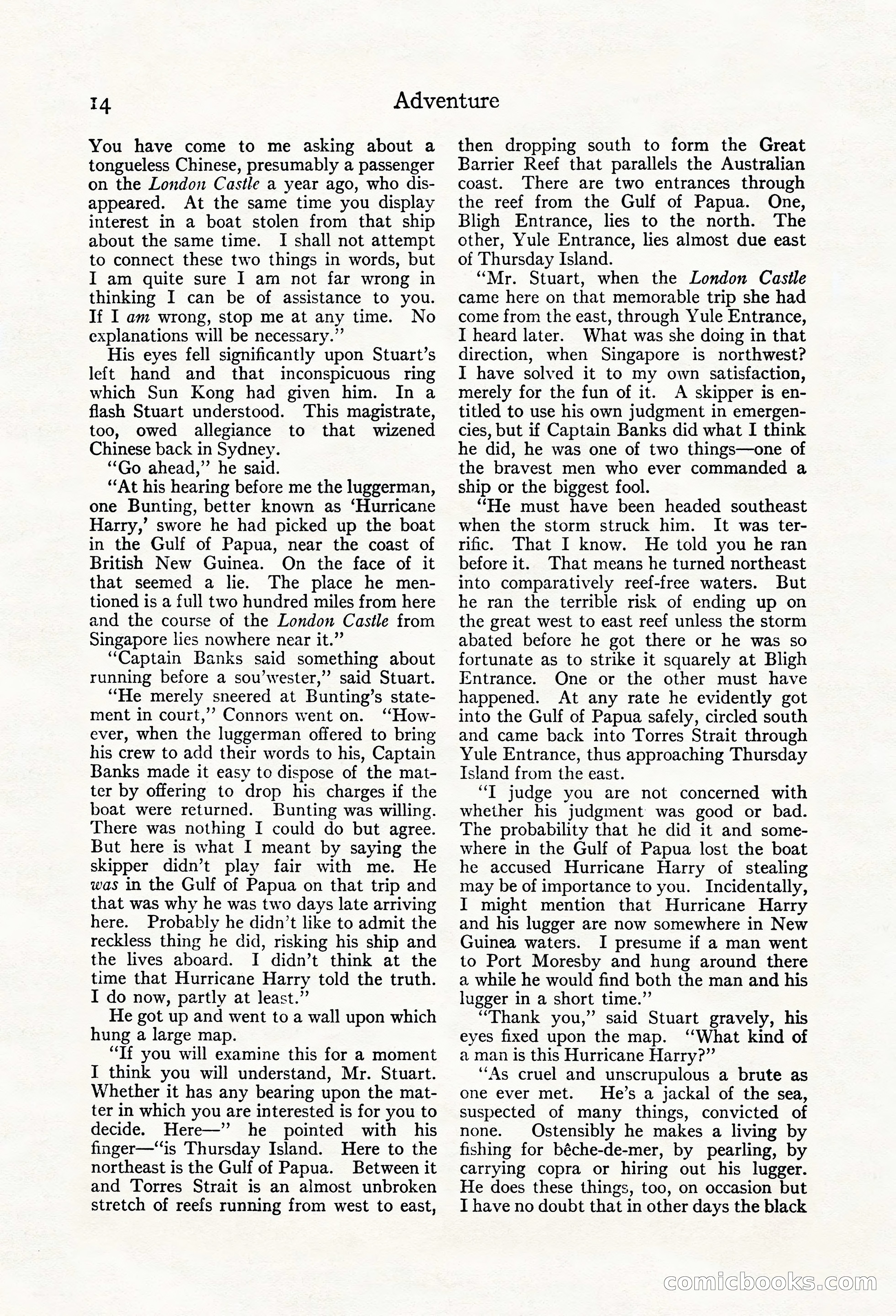 Adventure Magazine, May 20, 1923 — page 16 of 196