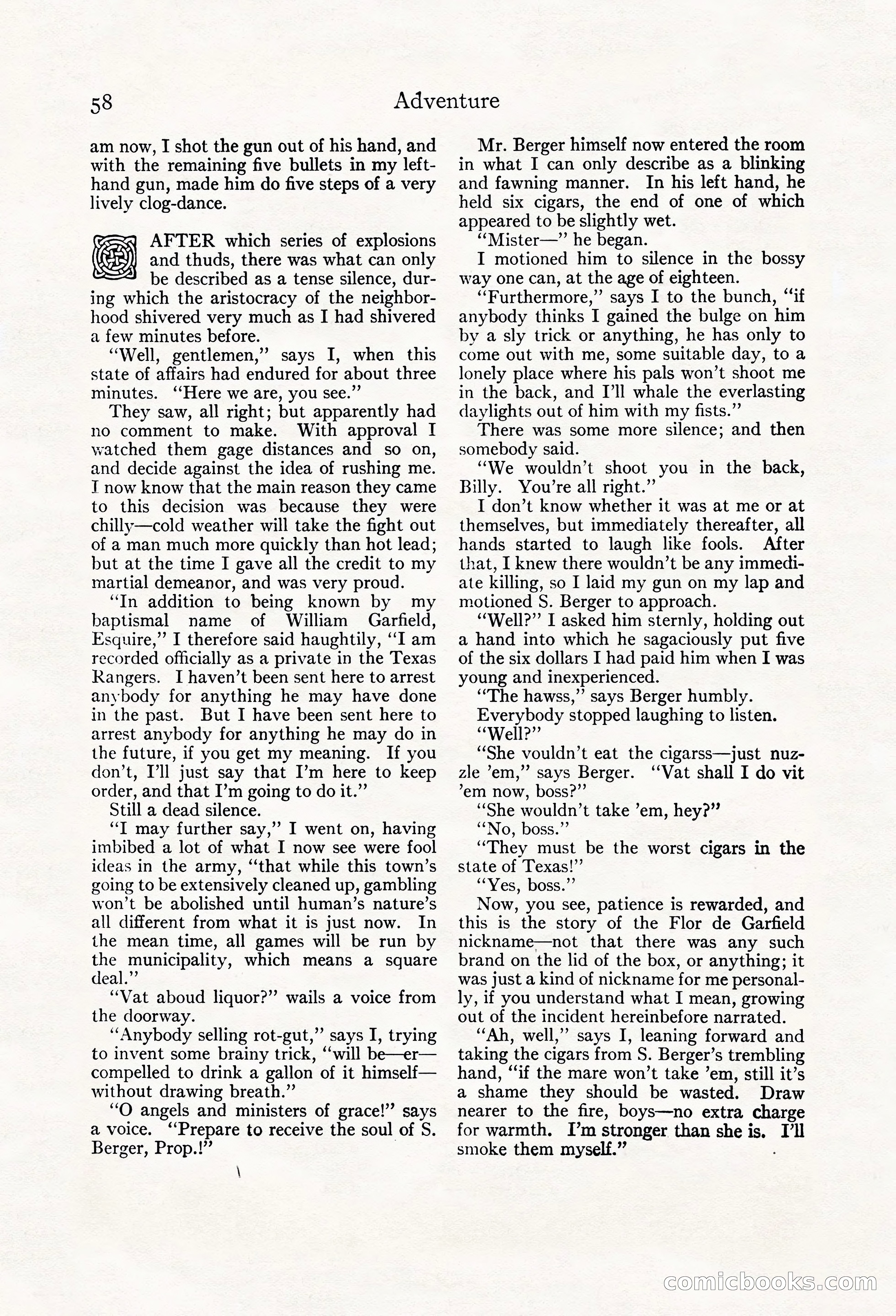 Adventure Magazine, May 20, 1923 — page 60 of 196
