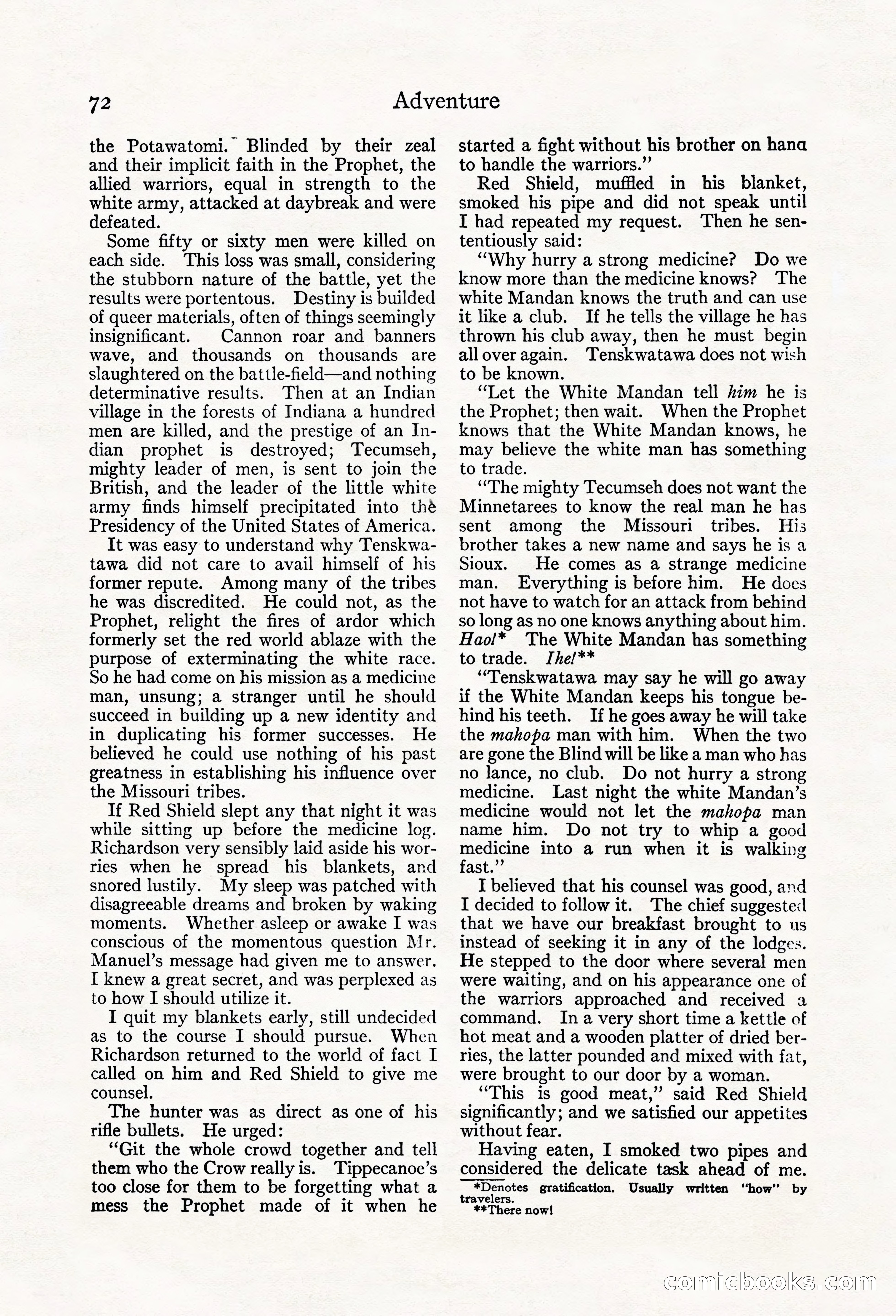 Adventure Magazine, May 20, 1923 — page 74 of 196