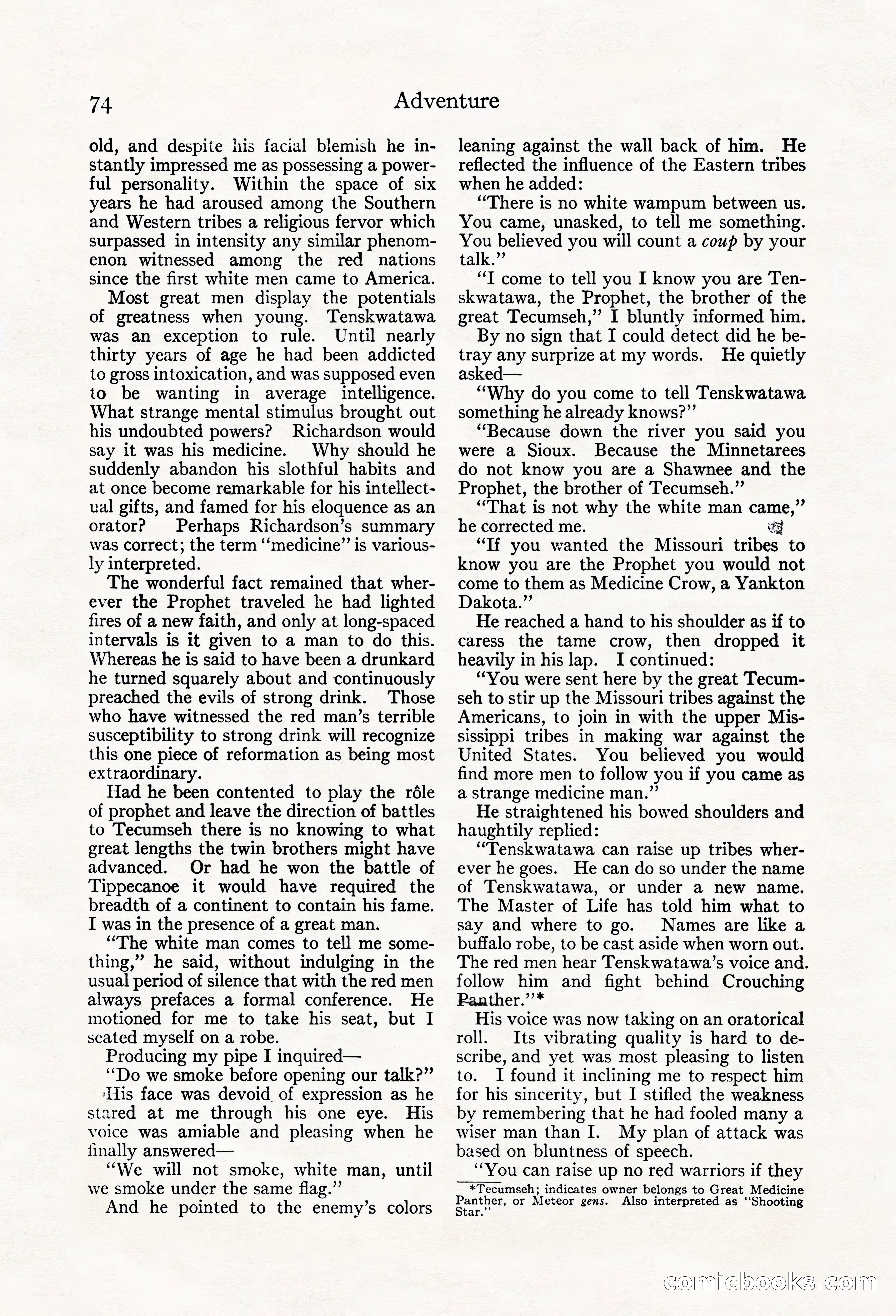 Adventure Magazine, May 20, 1923 — page 76 of 196