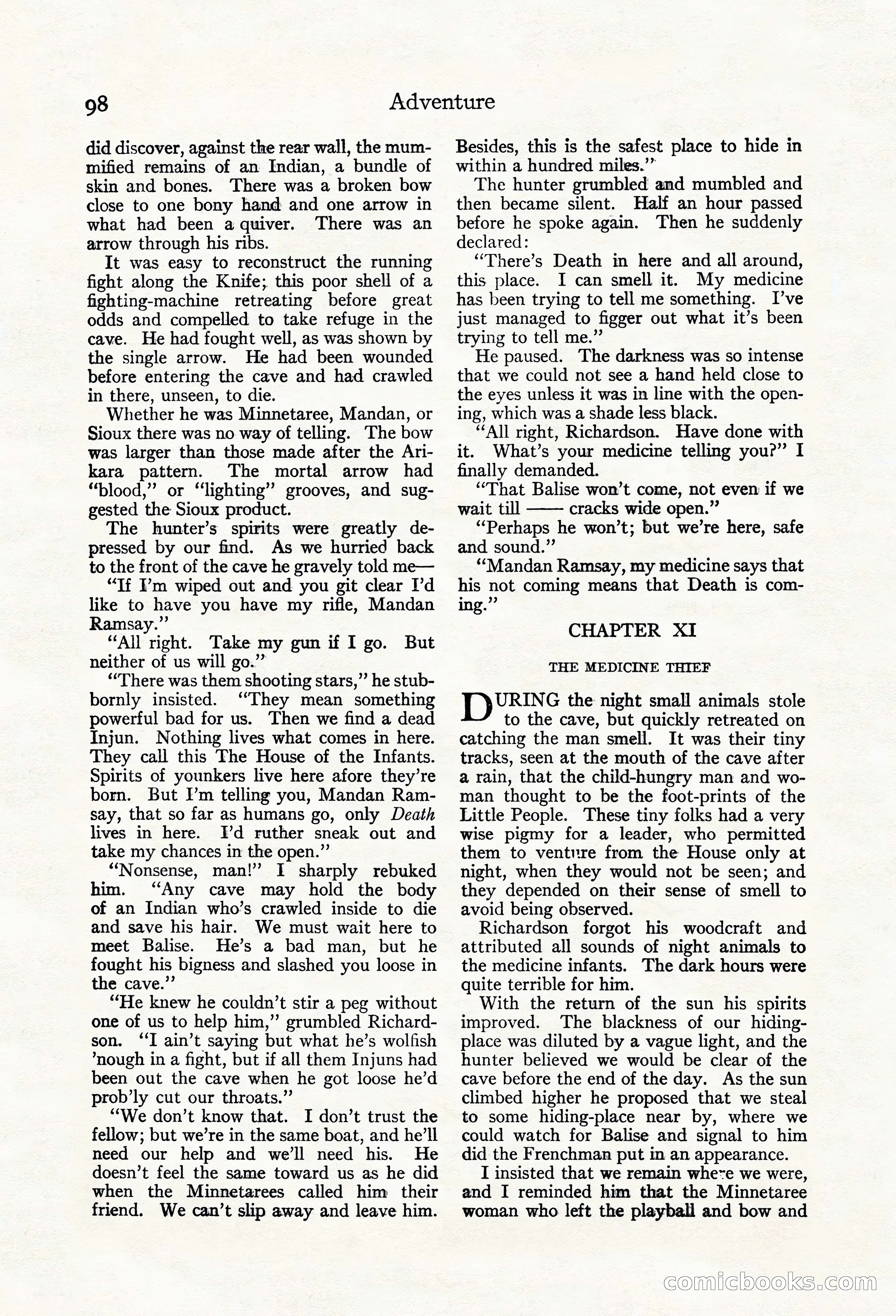 Adventure Magazine, May 20, 1923 — page 100 of 196