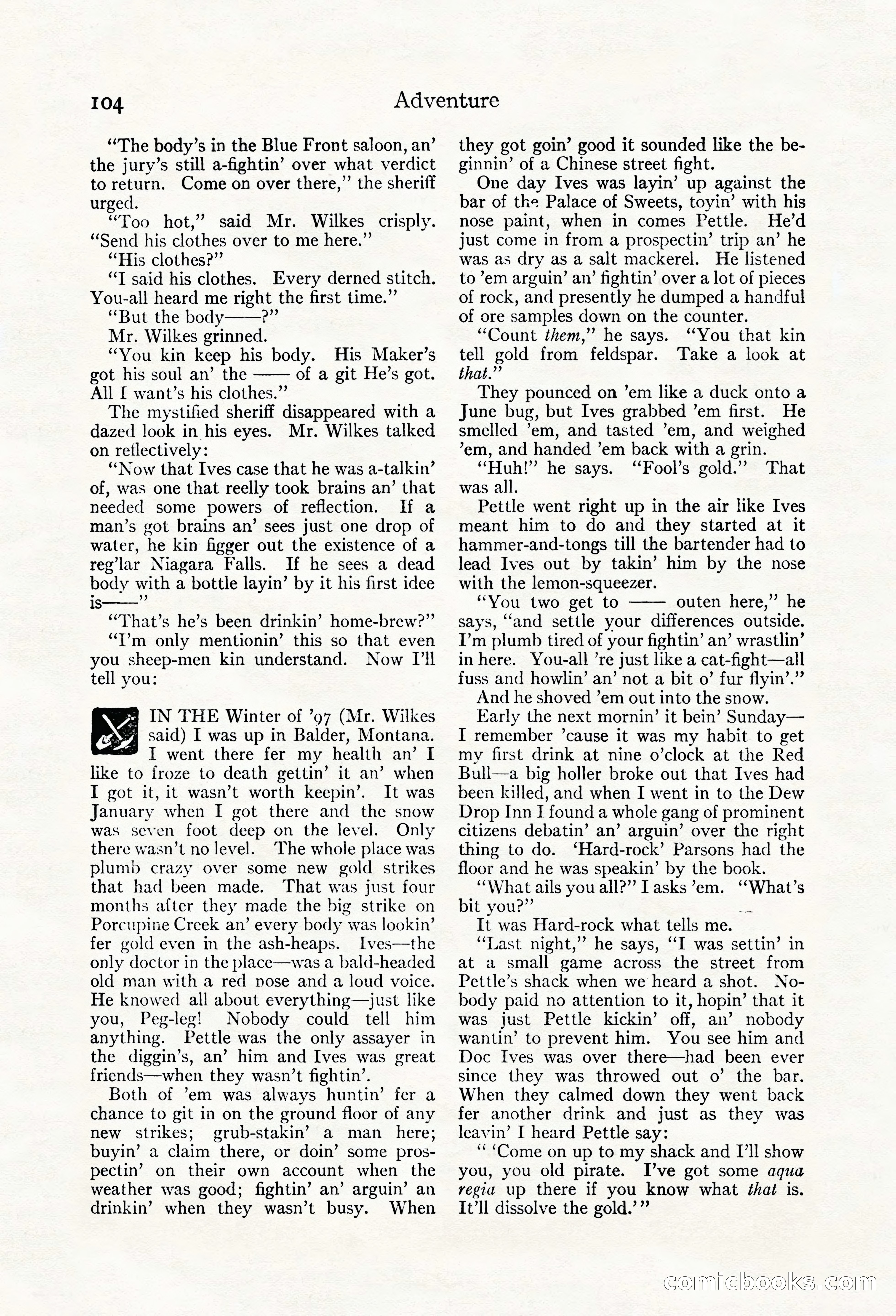 Adventure Magazine, May 20, 1923 — page 106 of 196