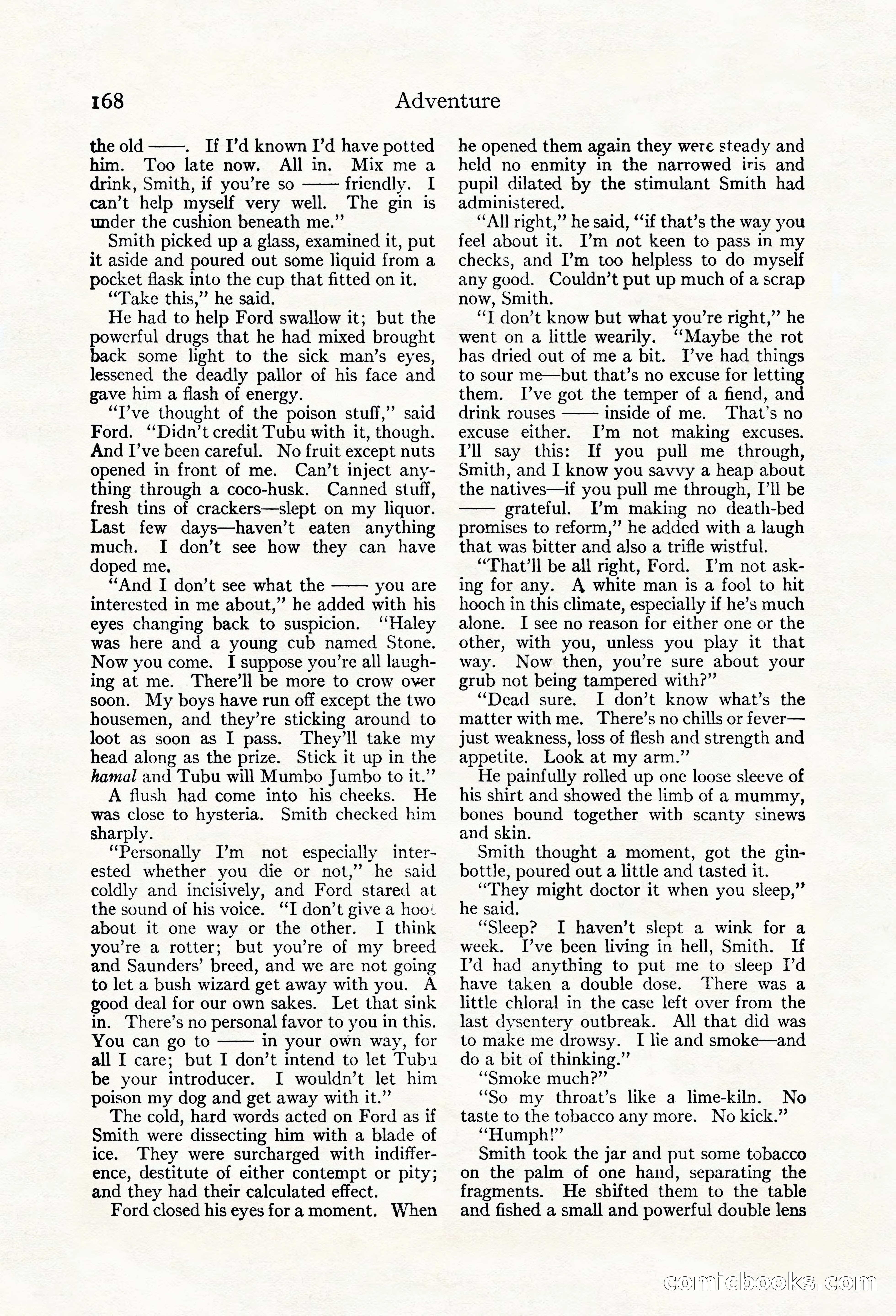 Adventure Magazine, May 20, 1923 — page 170 of 196
