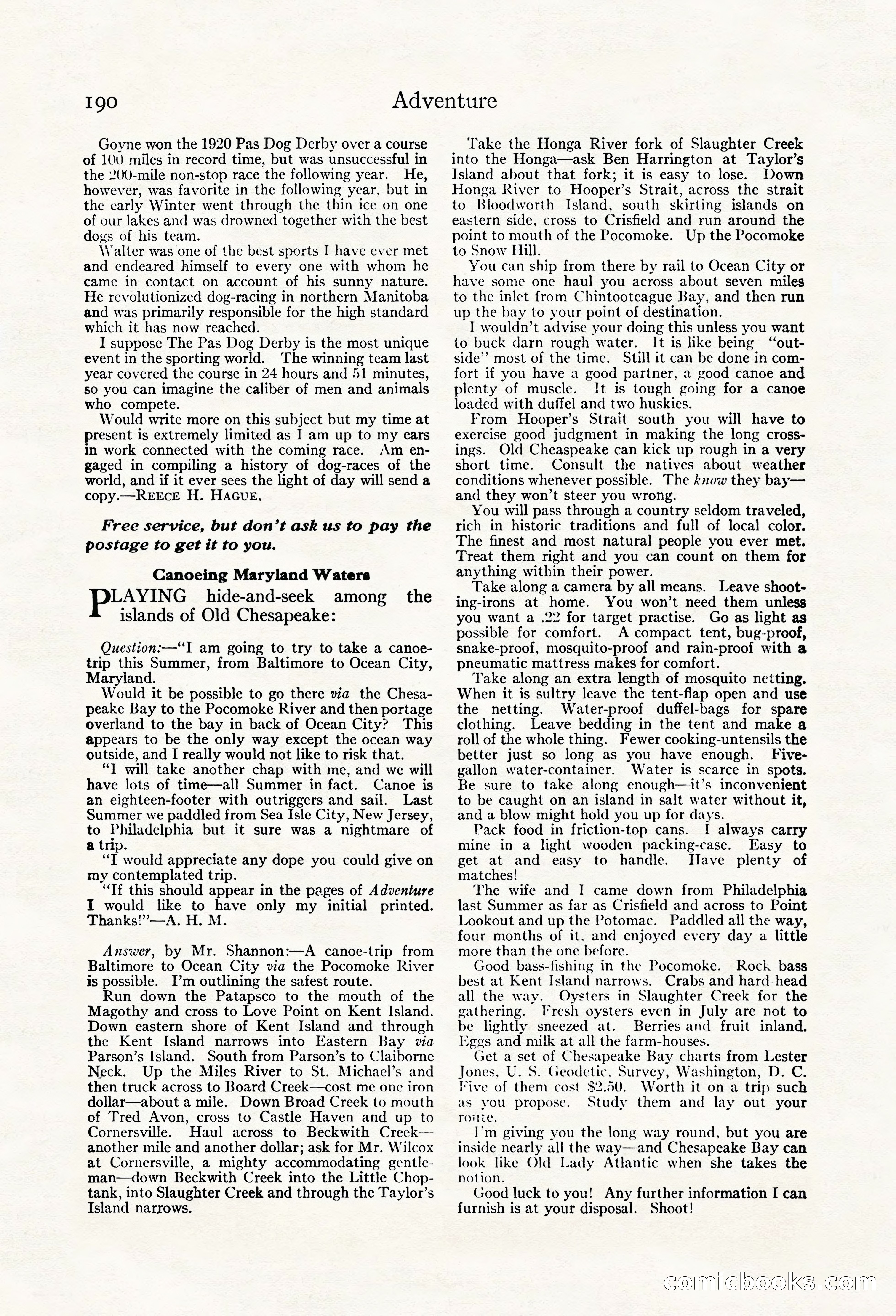 Adventure Magazine, May 20, 1923 — page 192 of 196