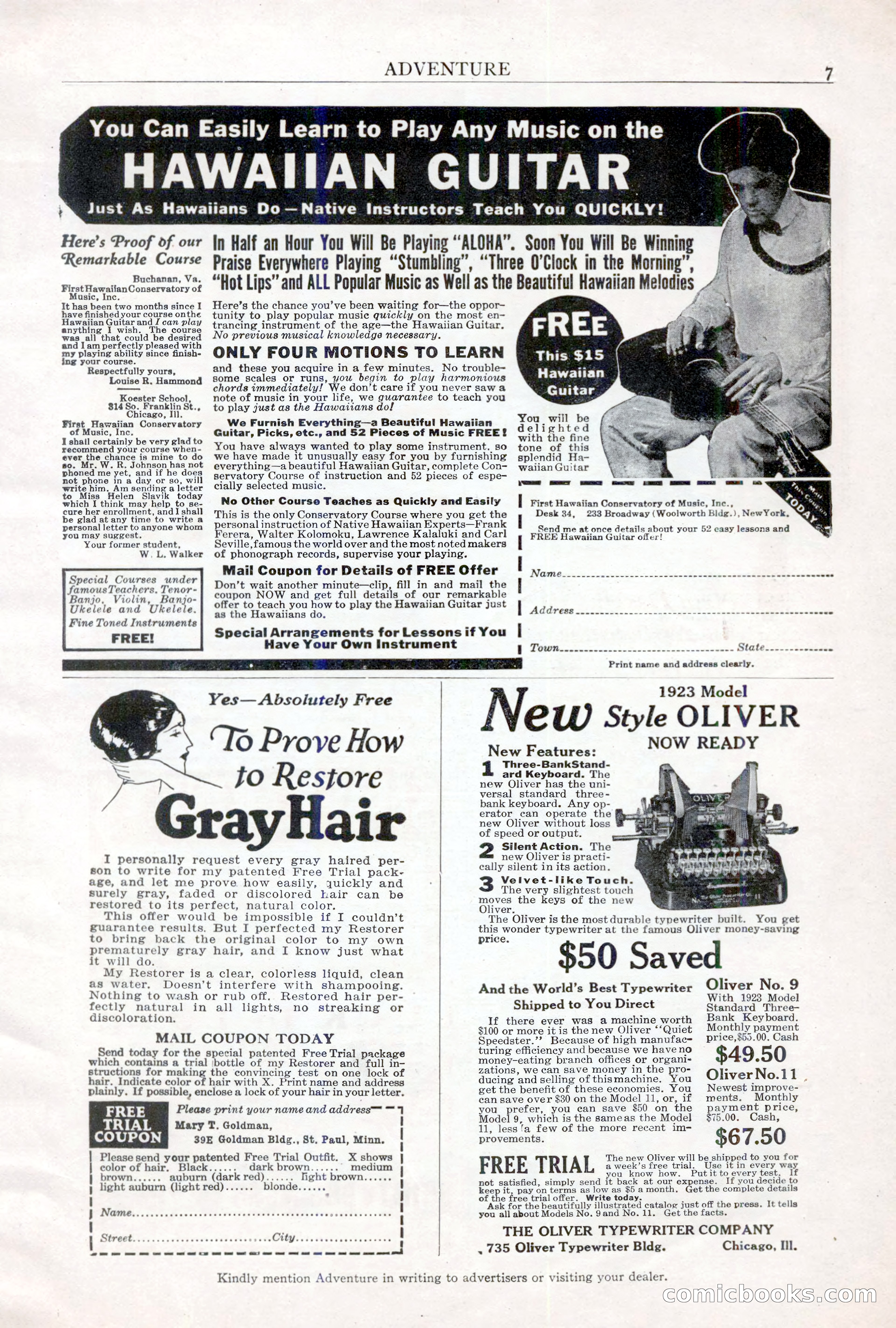 Adventure Magazine, May 10, 1923 — page 9 of 204