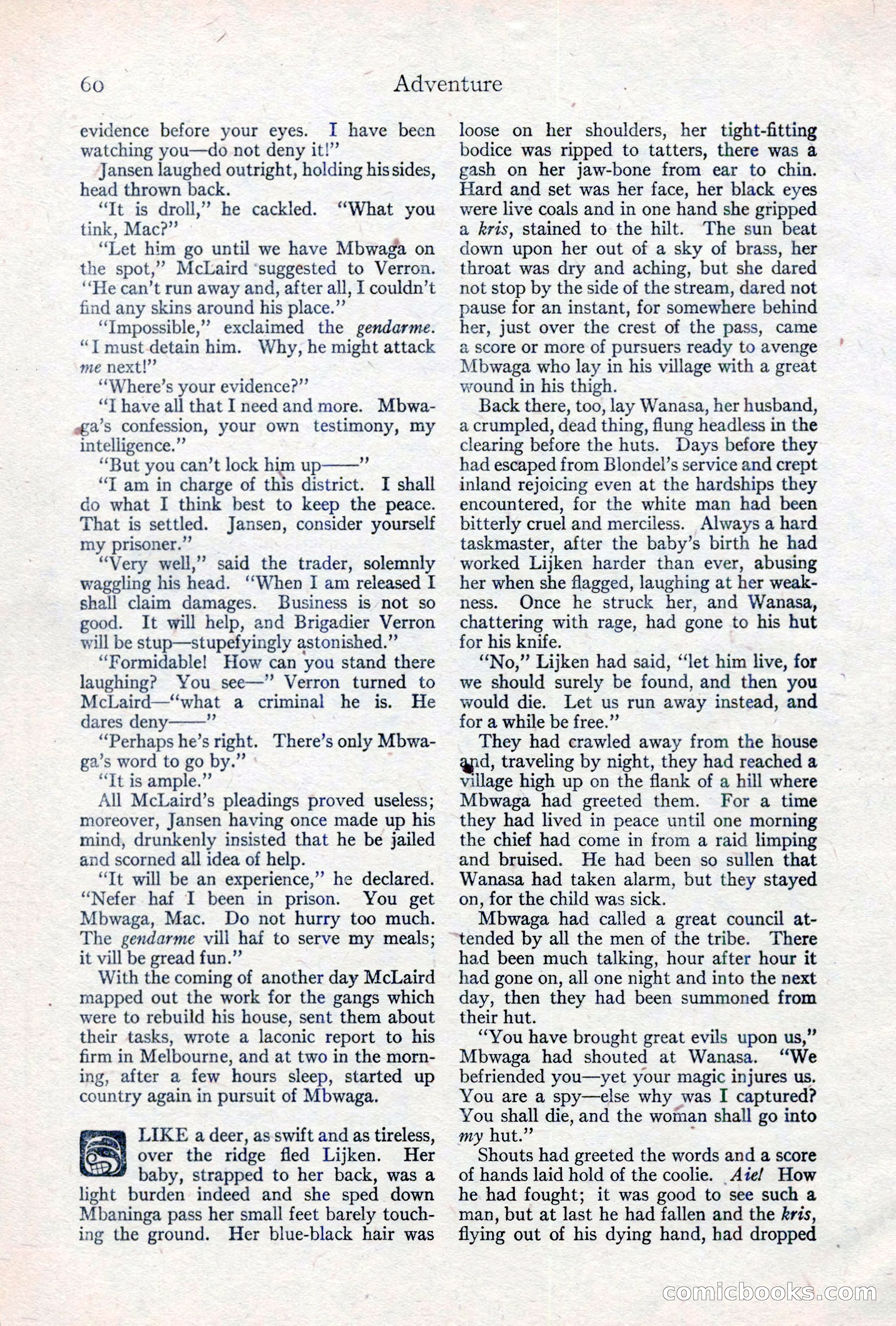 Adventure Magazine, May 10, 1923 — page 70 of 204