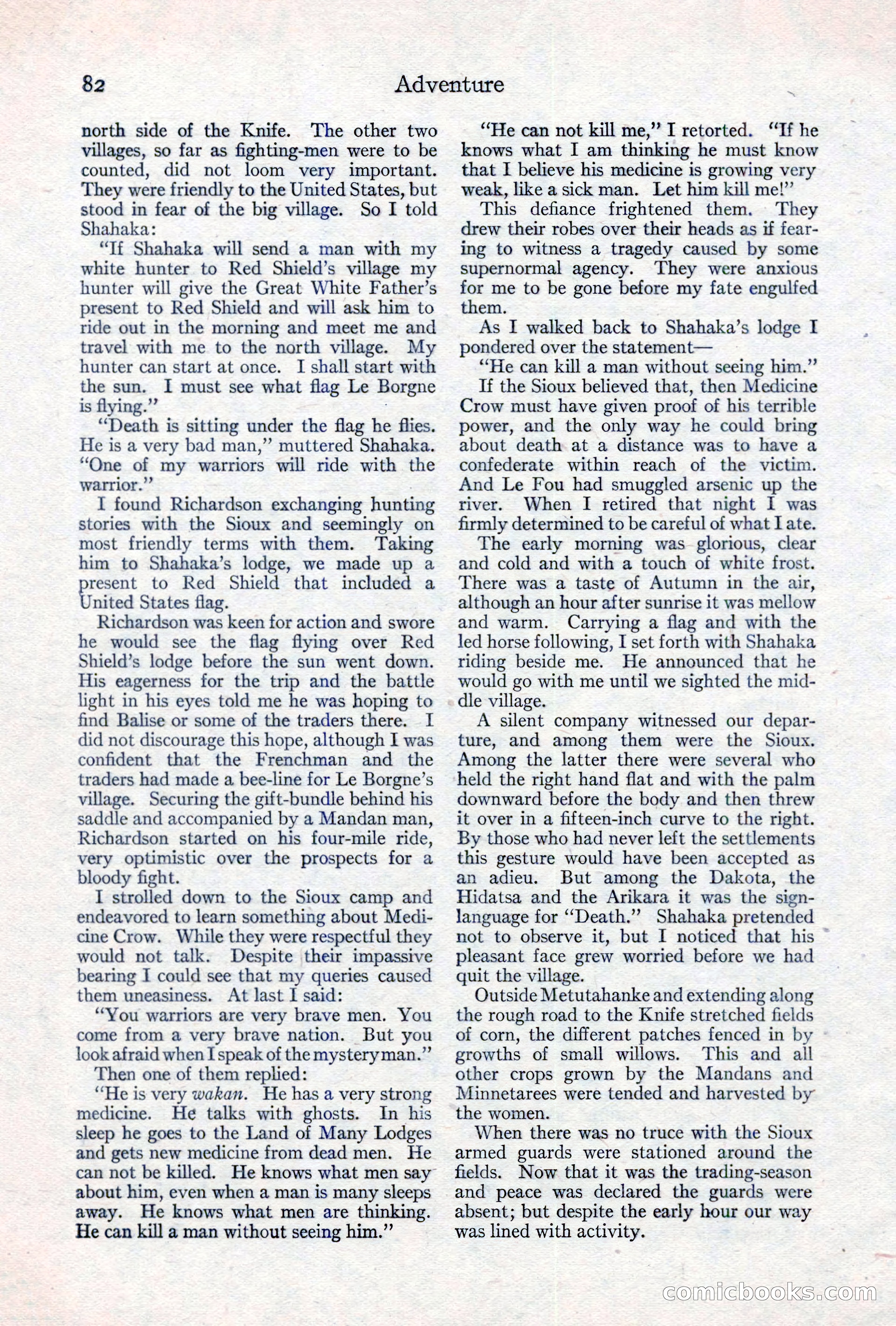 Adventure Magazine, May 10, 1923 — page 92 of 204