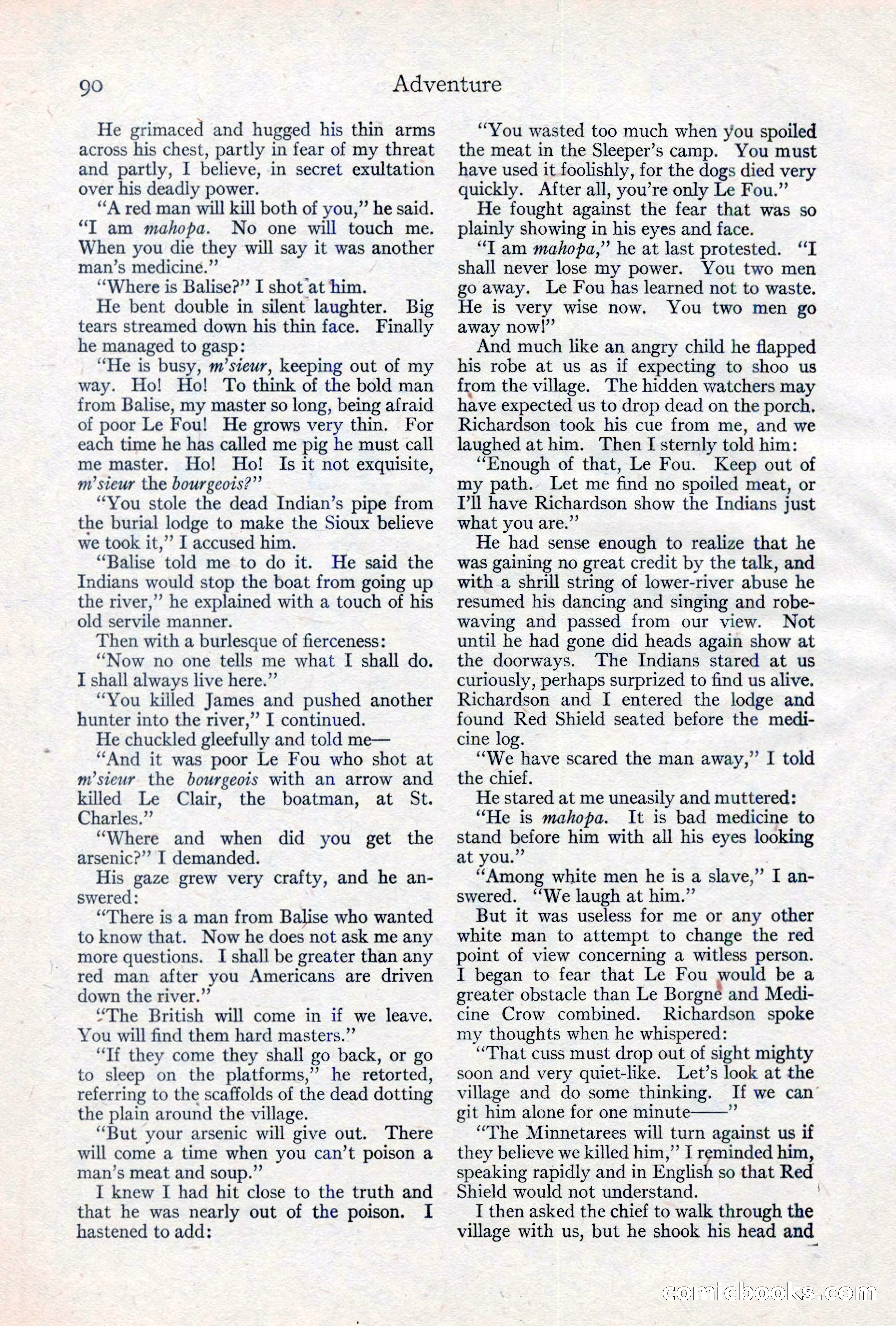 Adventure Magazine, May 10, 1923 — page 100 of 204