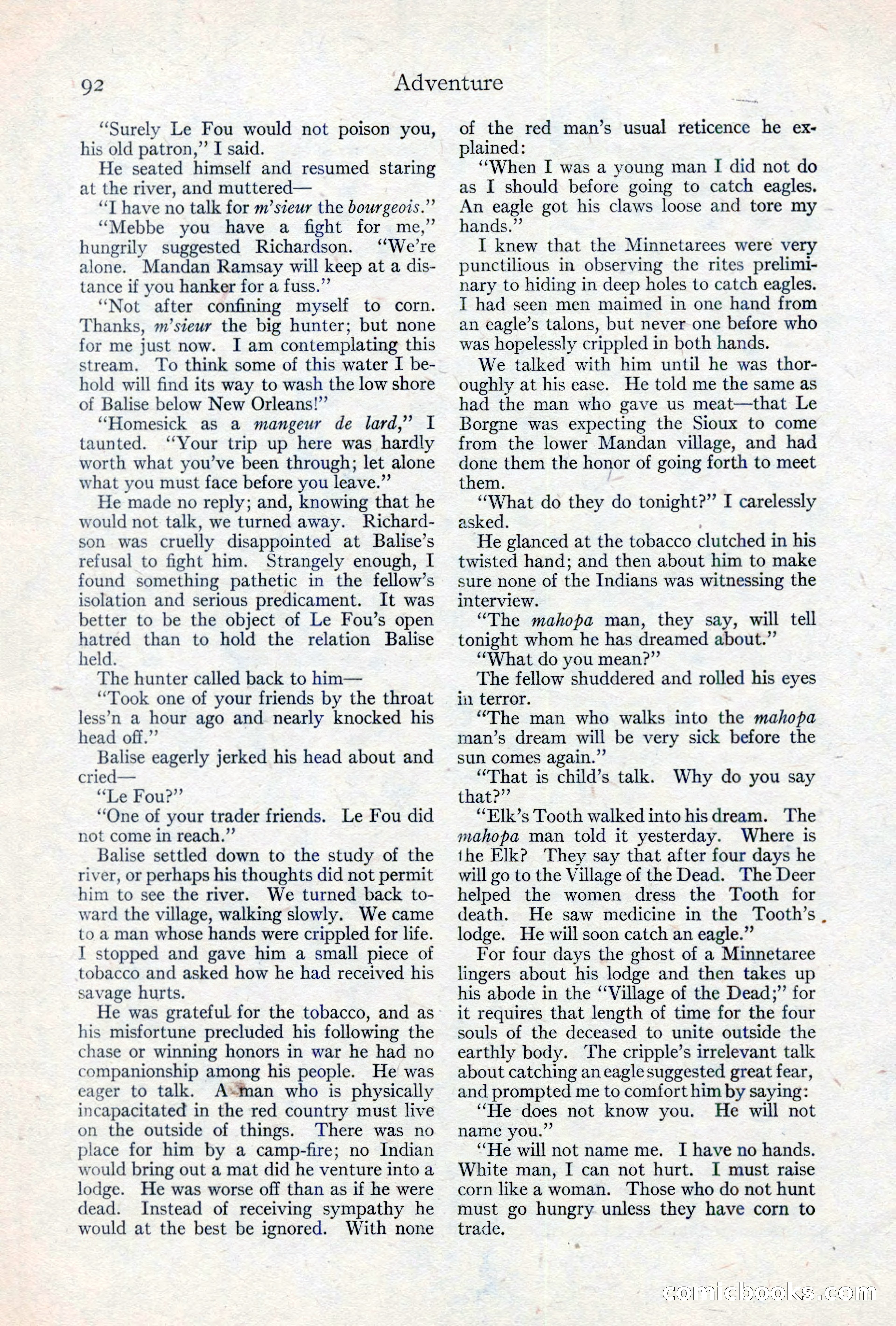 Adventure Magazine, May 10, 1923 — page 102 of 204