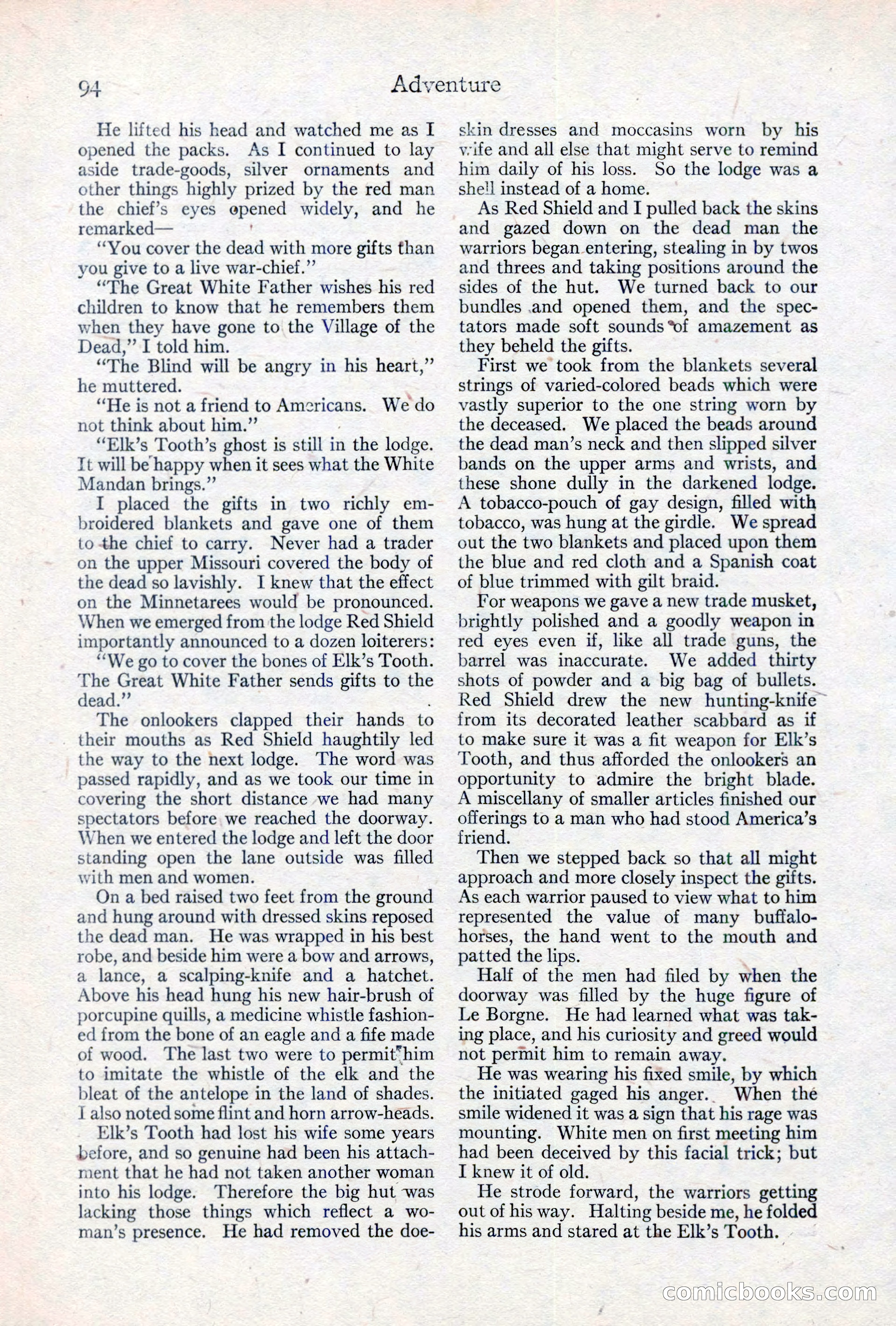Adventure Magazine, May 10, 1923 — page 104 of 204