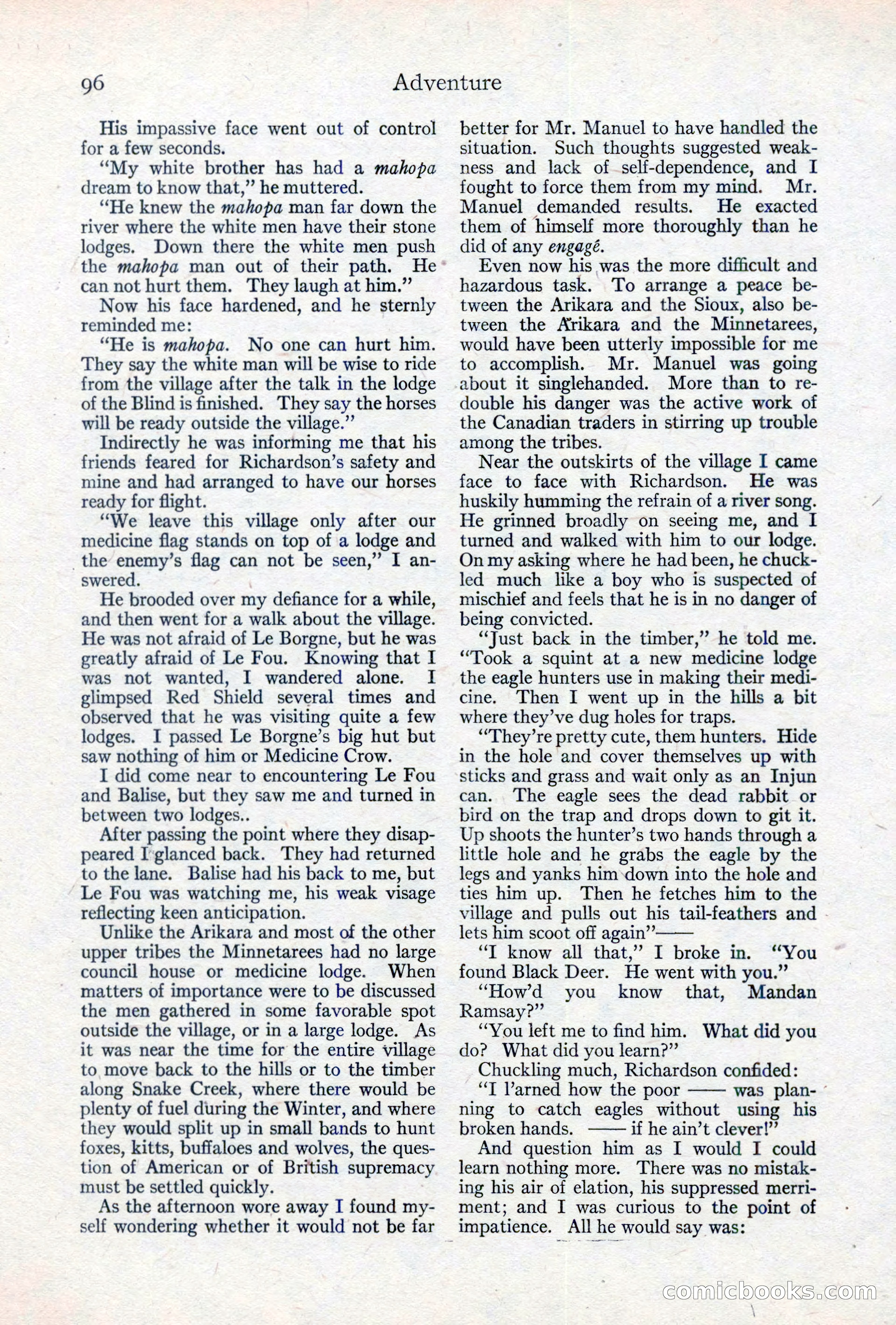 Adventure Magazine, May 10, 1923 — page 106 of 204