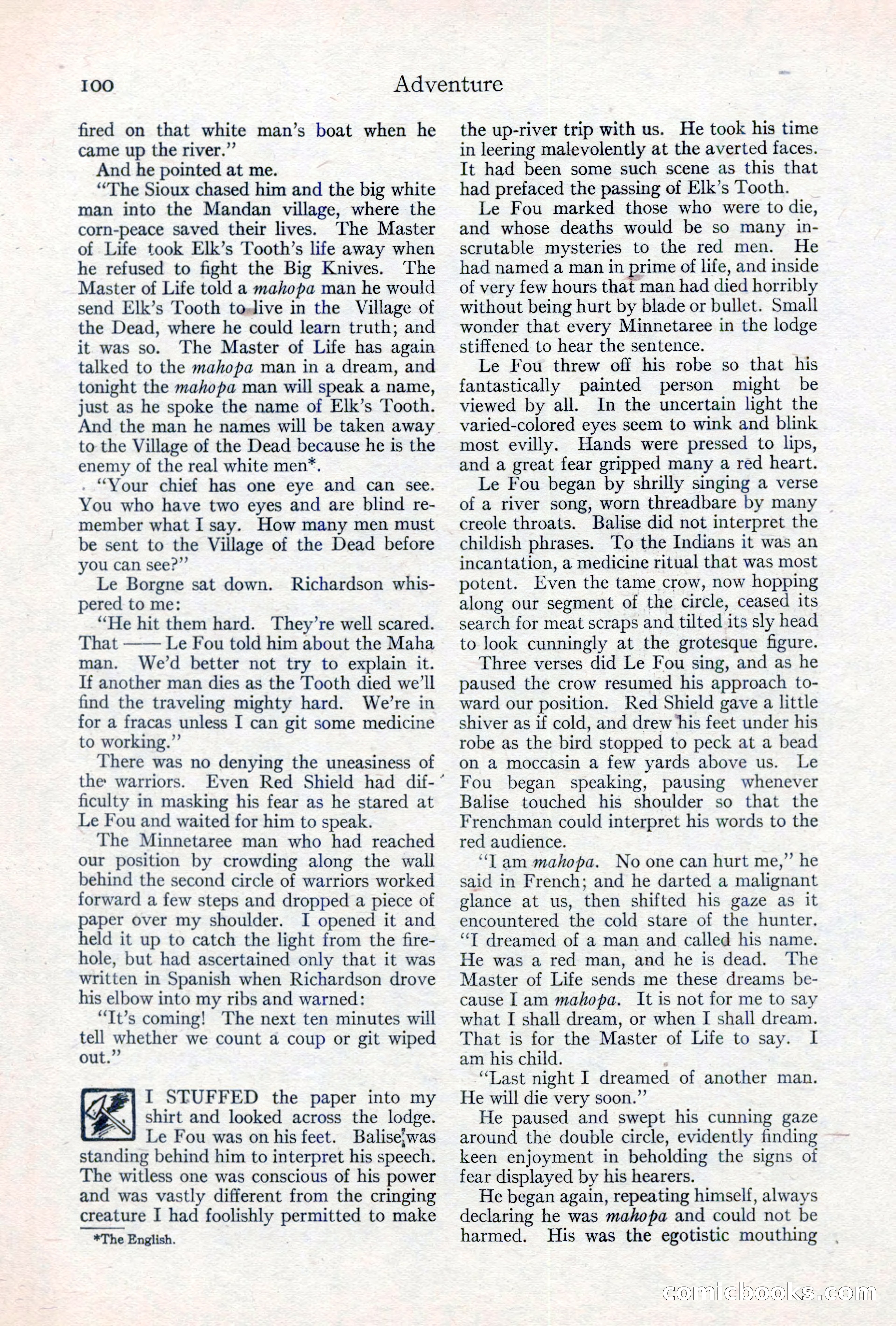 Adventure Magazine, May 10, 1923 — page 110 of 204