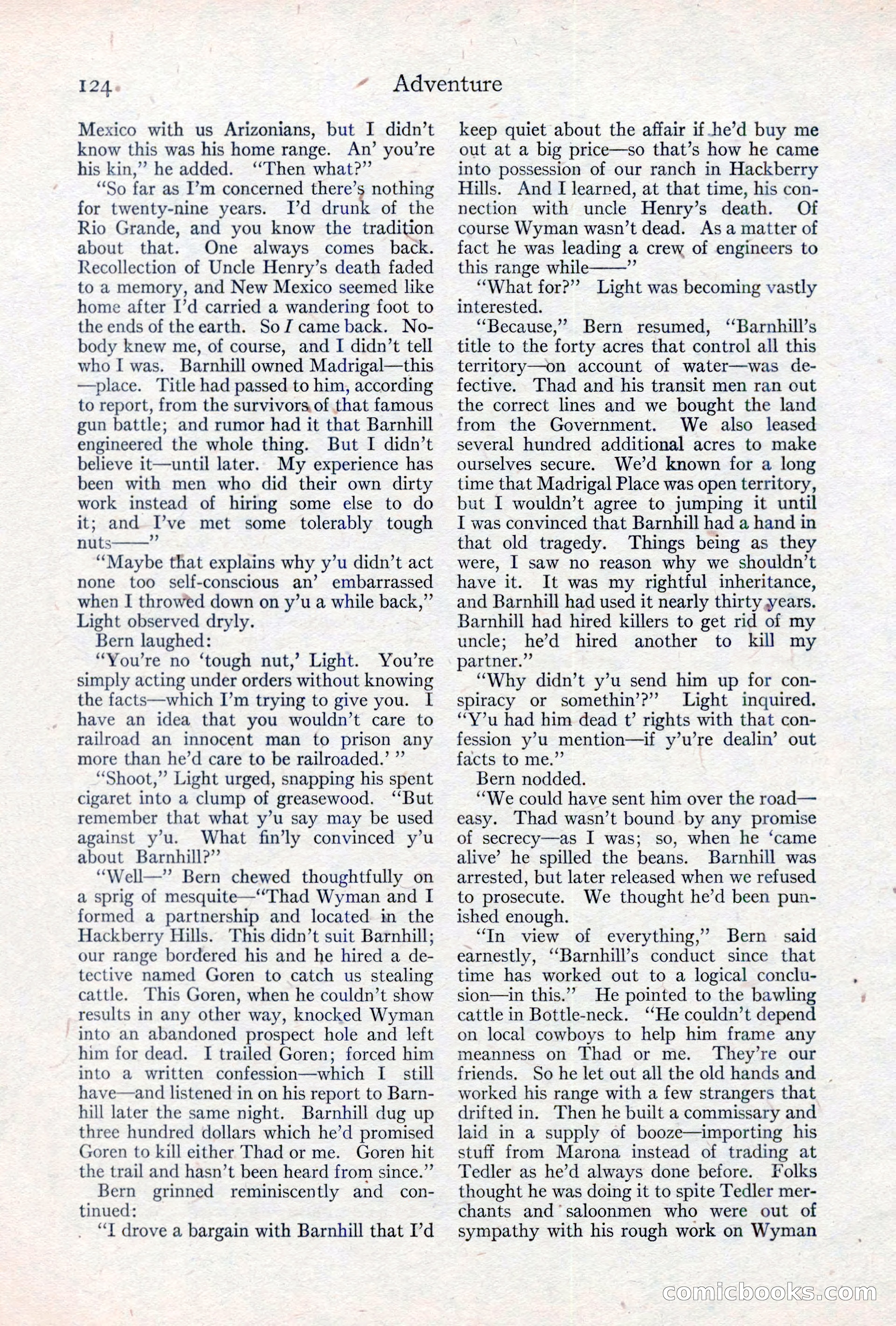Adventure Magazine, May 10, 1923 — page 134 of 204