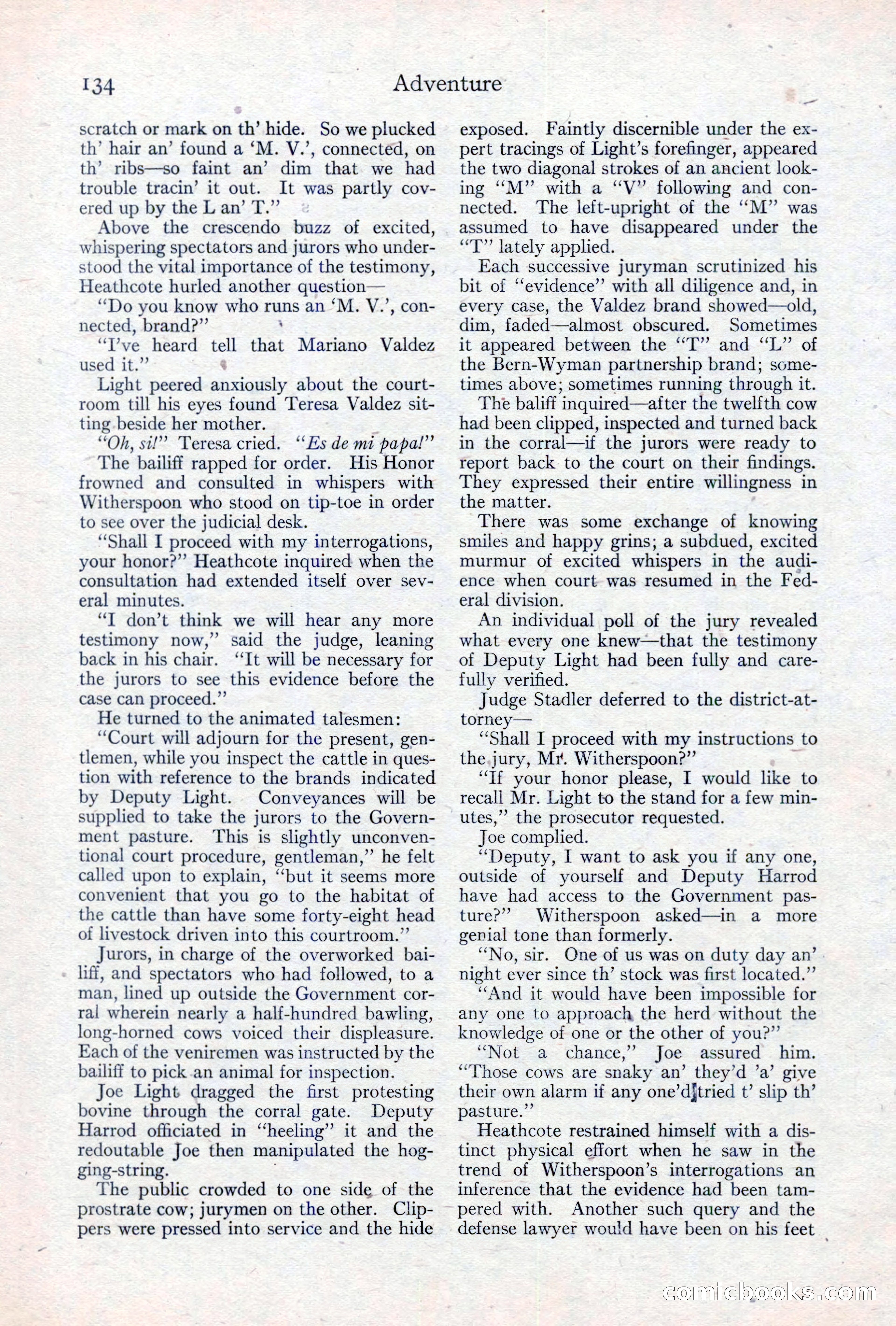 Adventure Magazine, May 10, 1923 — page 144 of 204