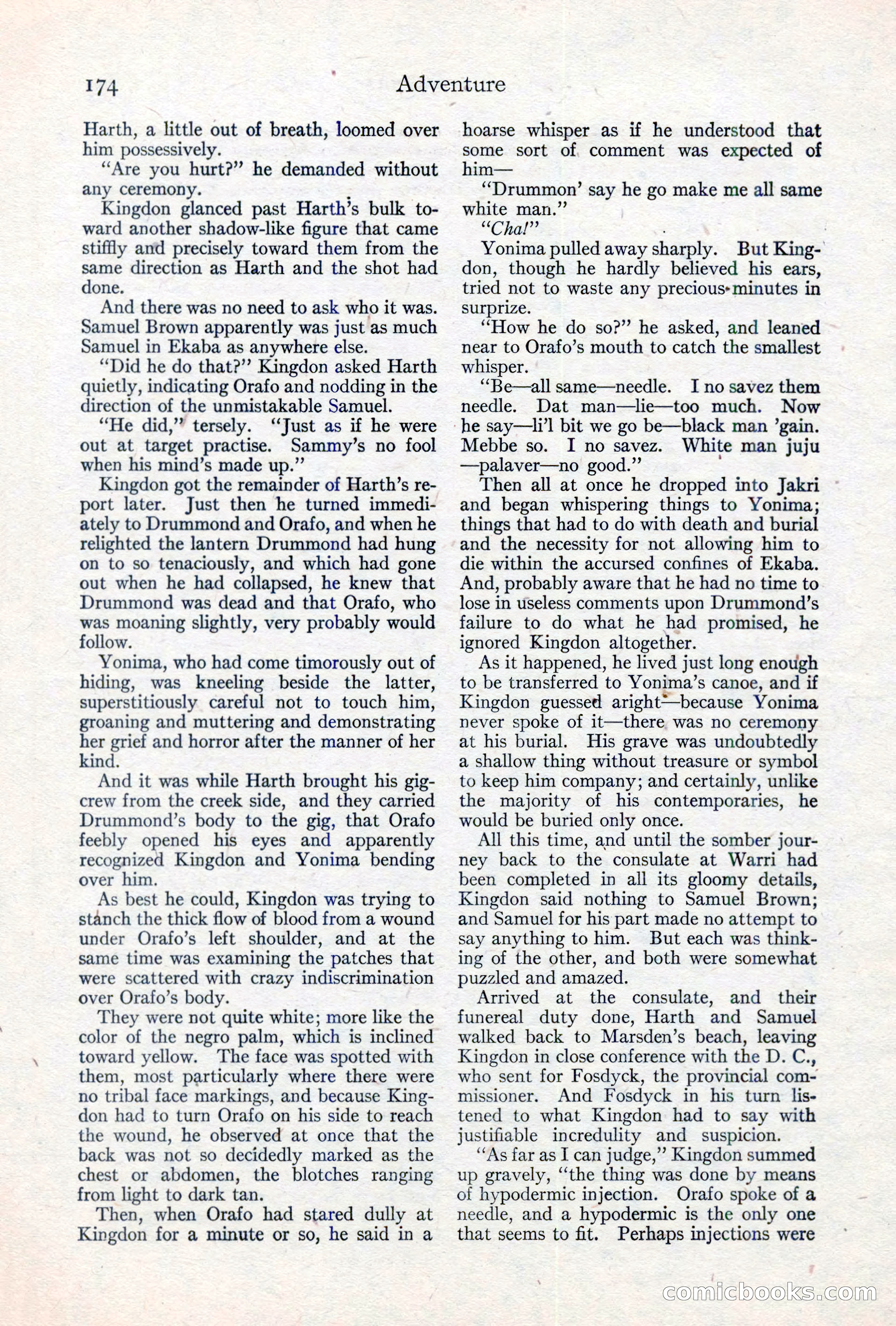 Adventure Magazine, May 10, 1923 — page 184 of 204