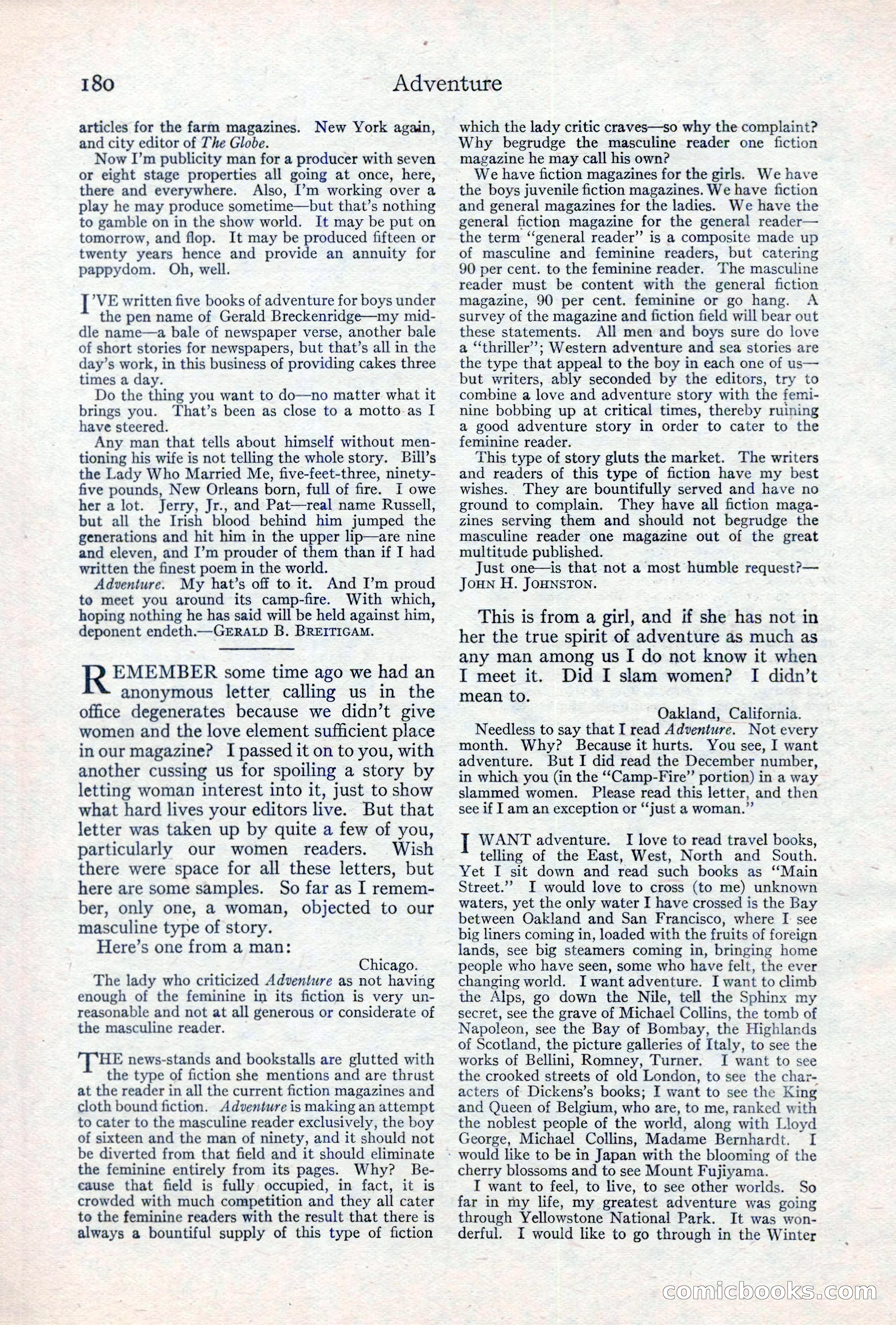 Adventure Magazine, May 10, 1923 — page 190 of 204