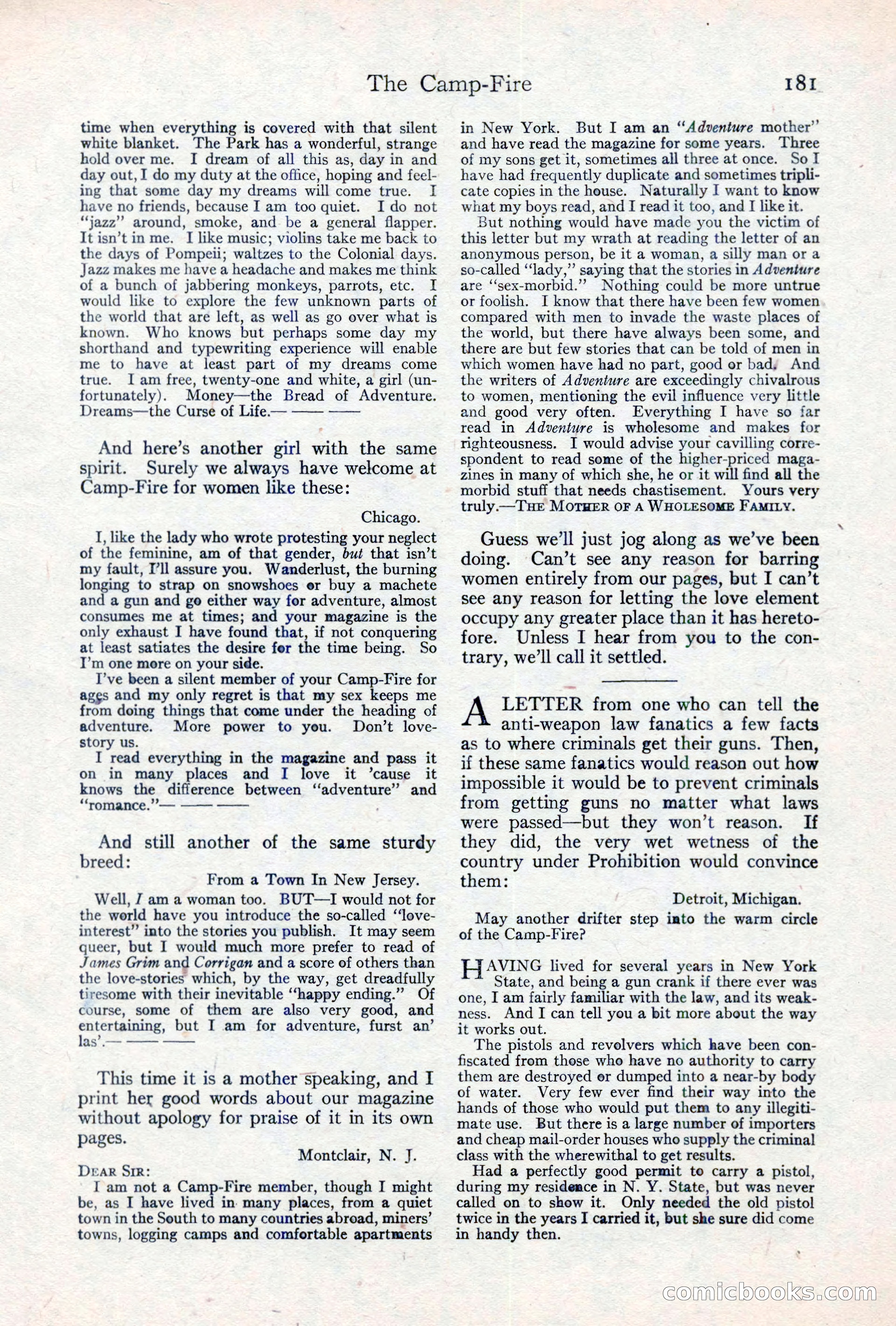 Adventure Magazine, May 10, 1923 — page 191 of 204