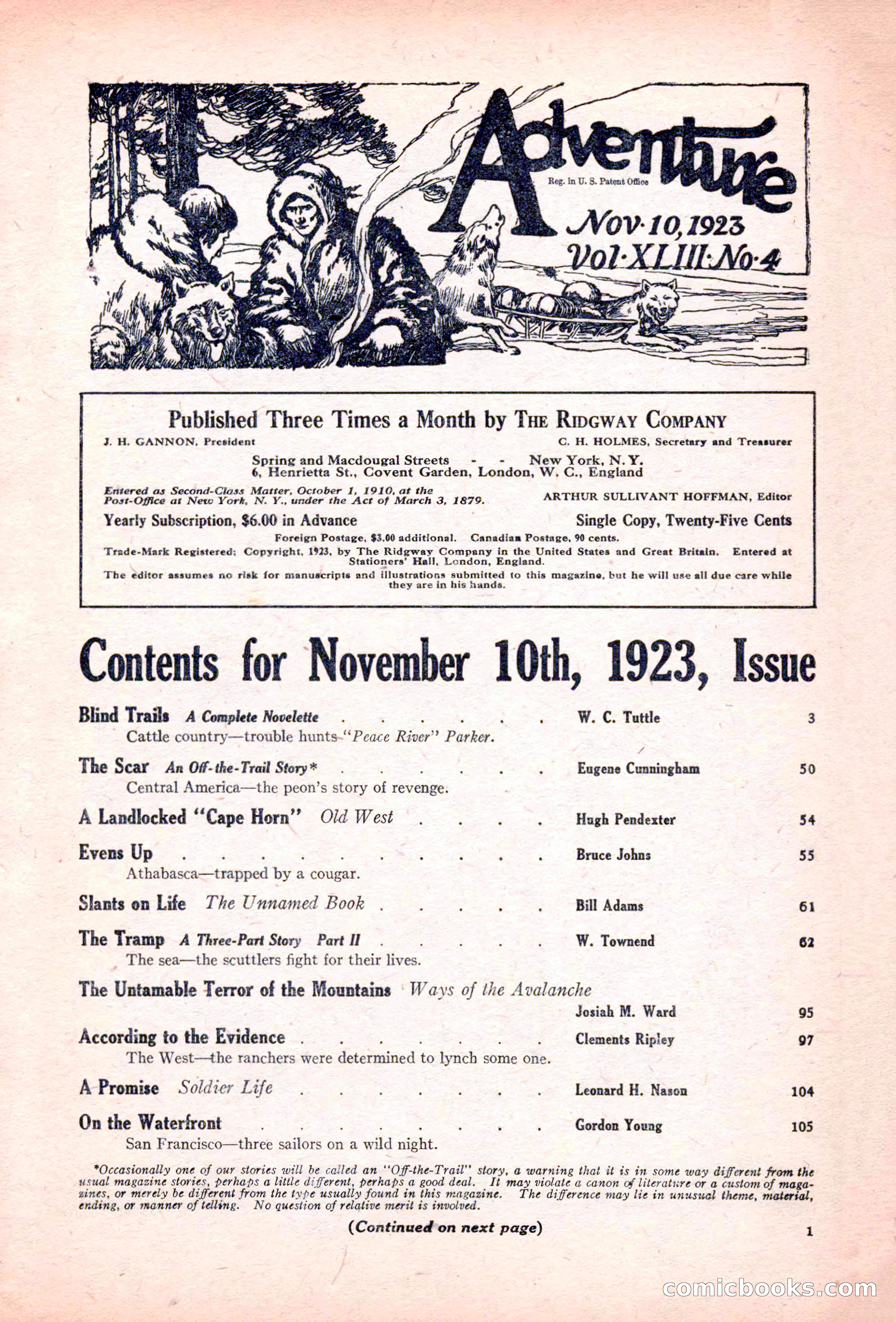 Adventure Magazine, November 10, 1923 — page 3 of 196