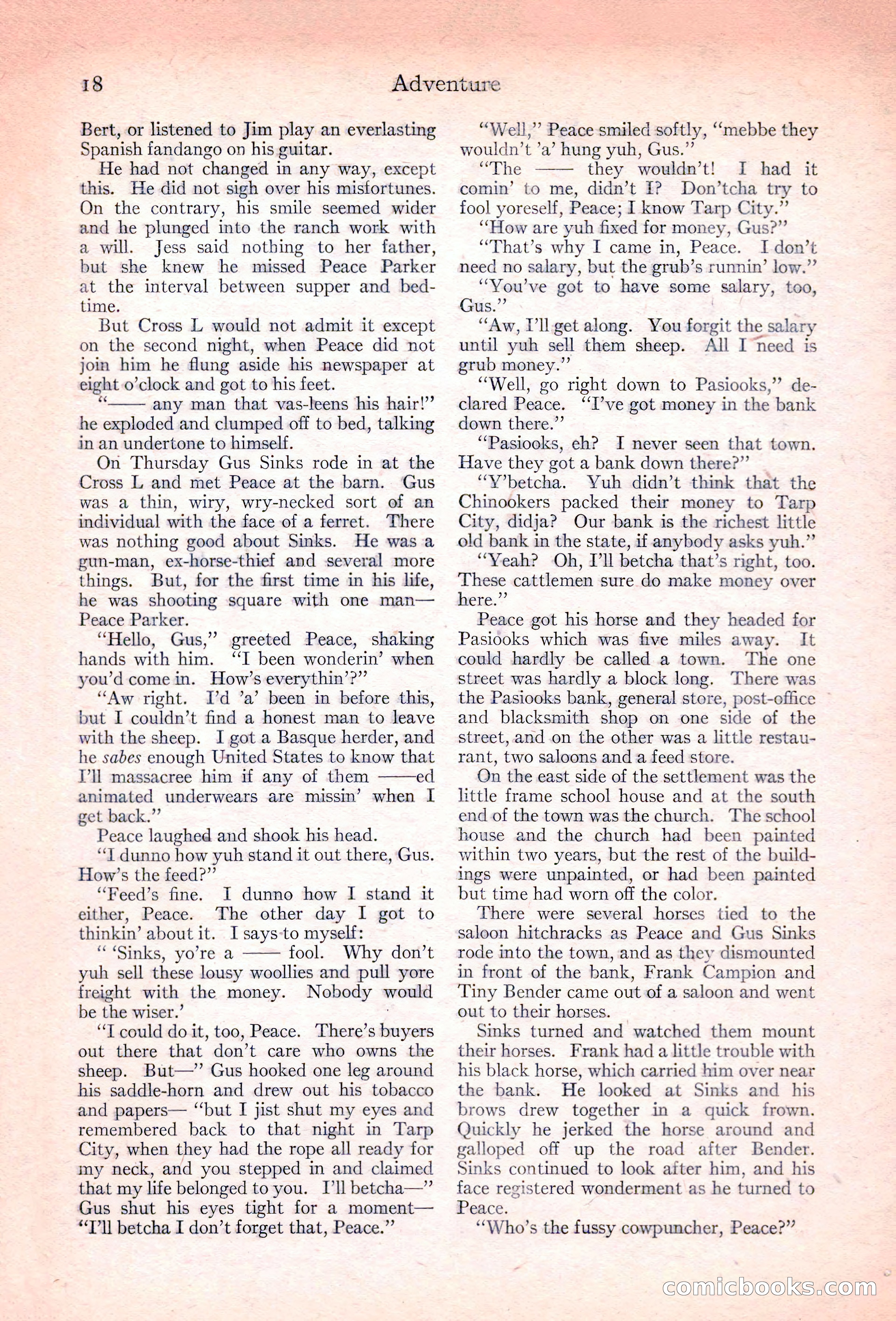 Adventure Magazine, November 10, 1923 — page 20 of 196