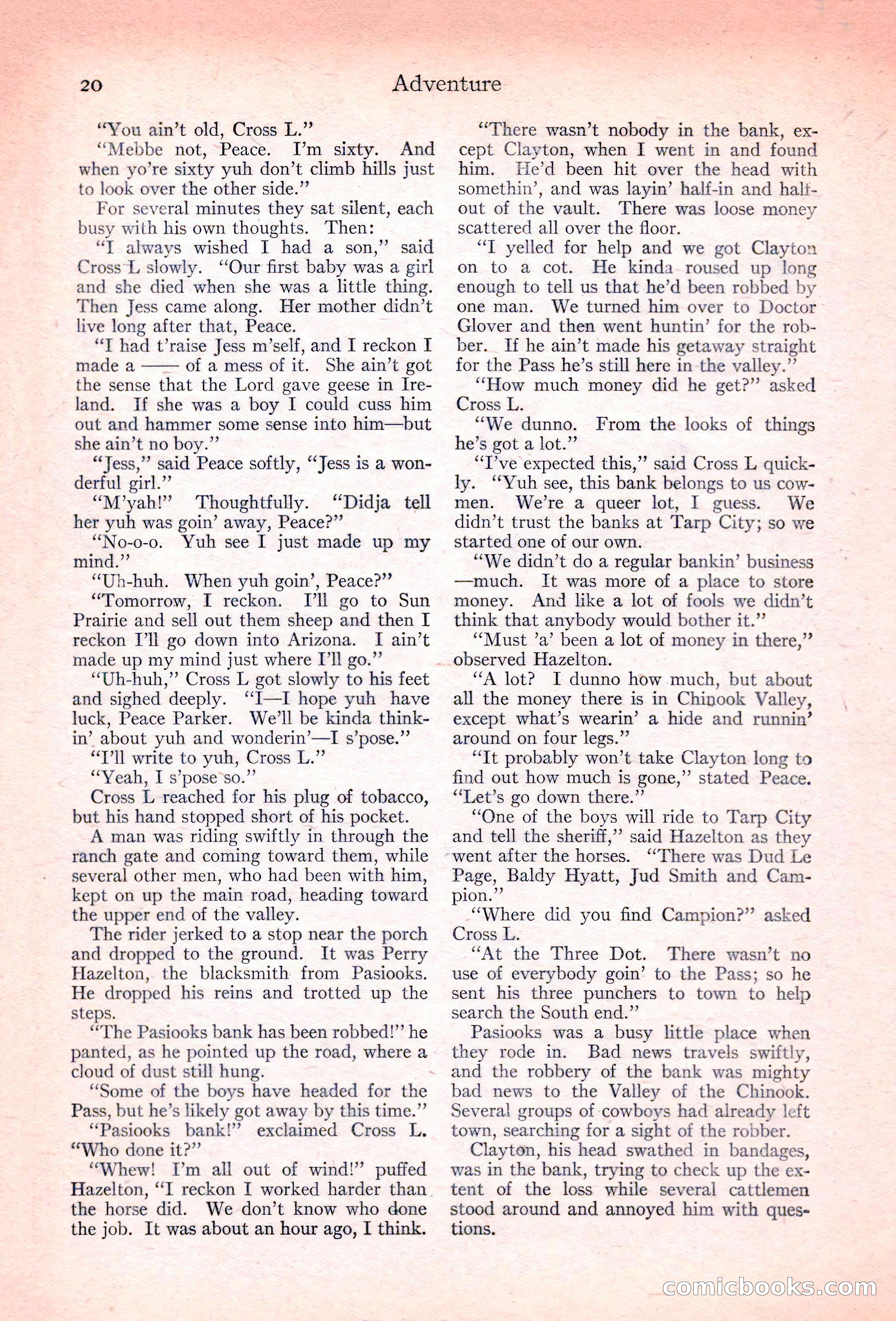 Adventure Magazine, November 10, 1923 — page 22 of 196