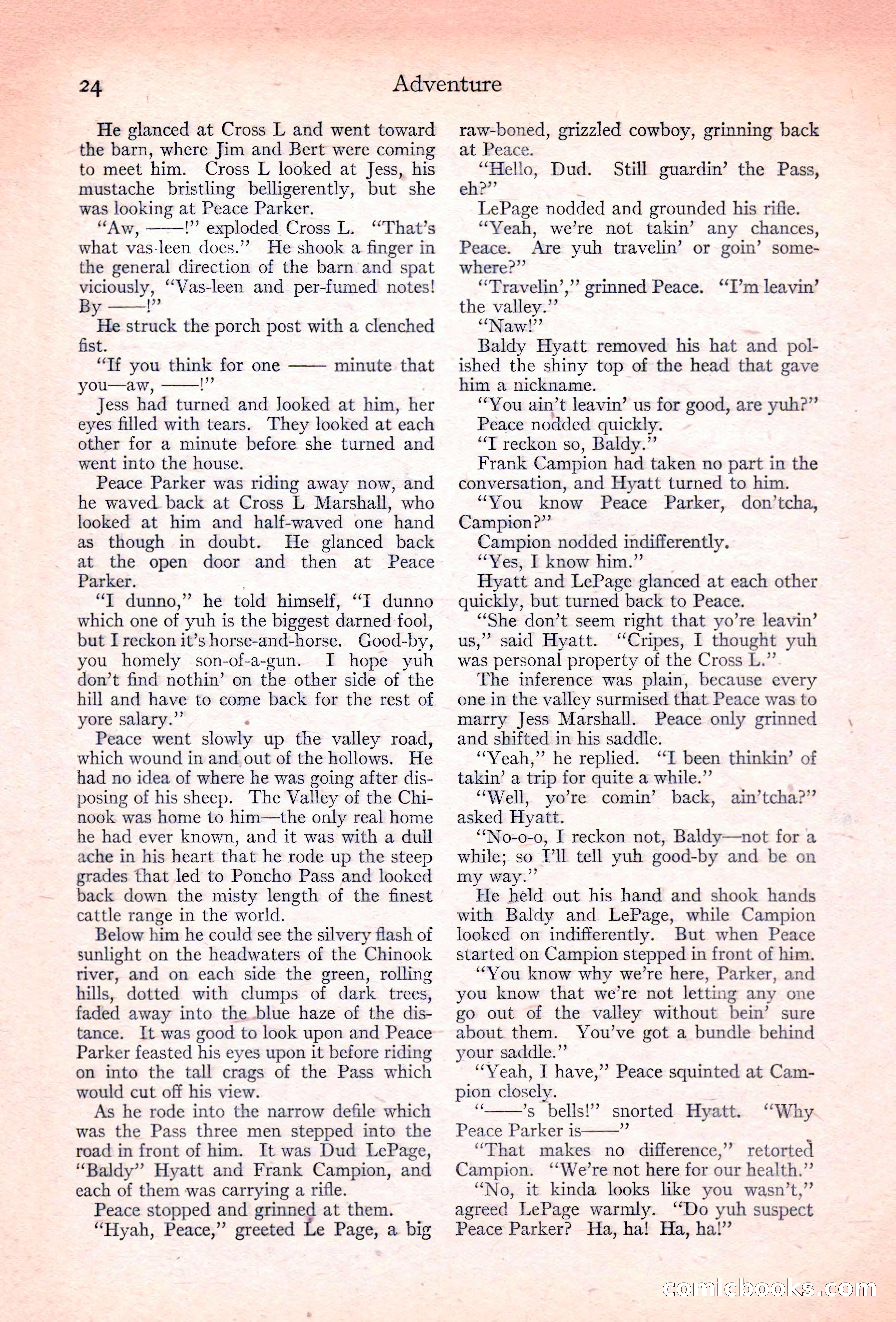 Adventure Magazine, November 10, 1923 — page 26 of 196