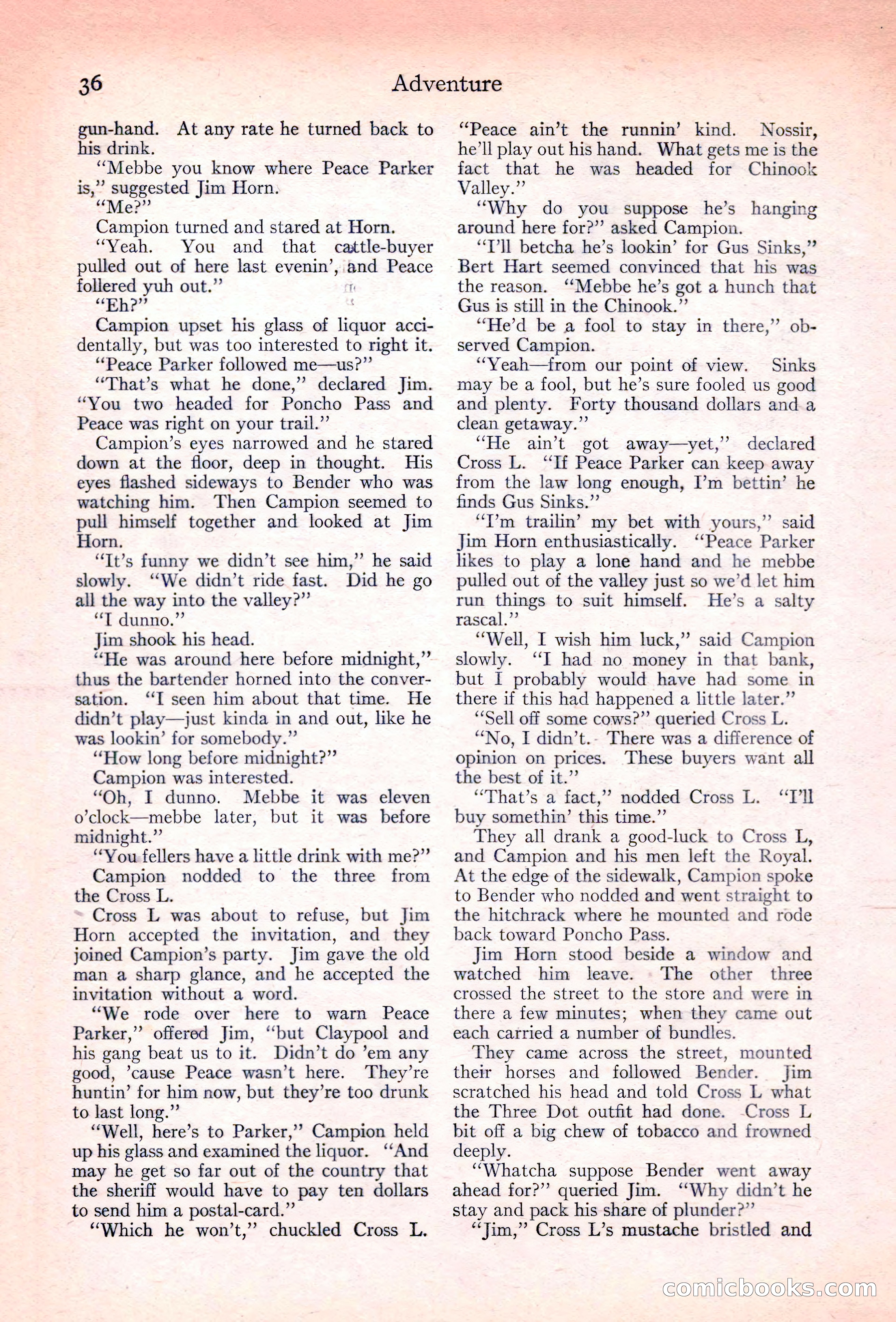 Adventure Magazine, November 10, 1923 — page 38 of 196