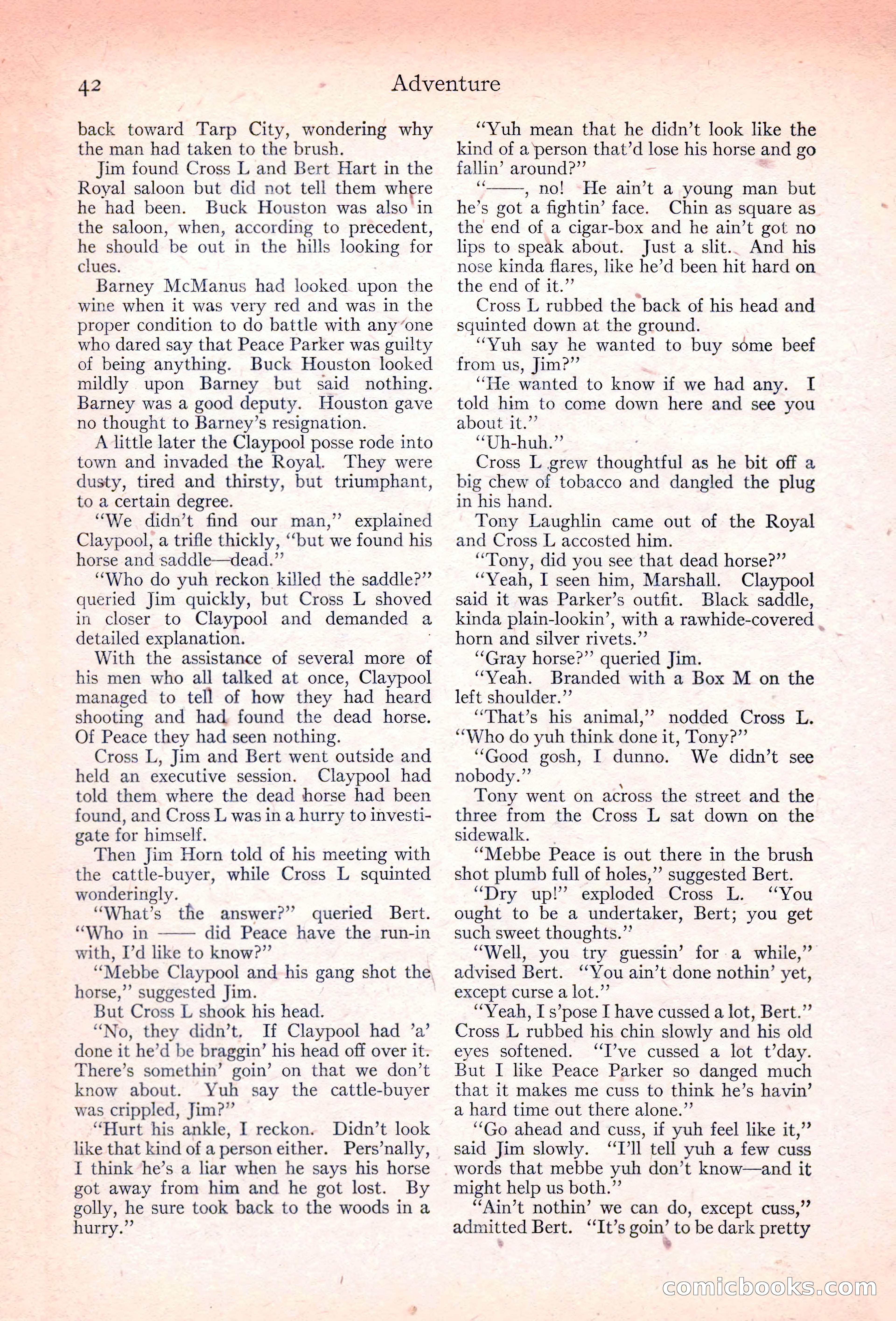 Adventure Magazine, November 10, 1923 — page 44 of 196