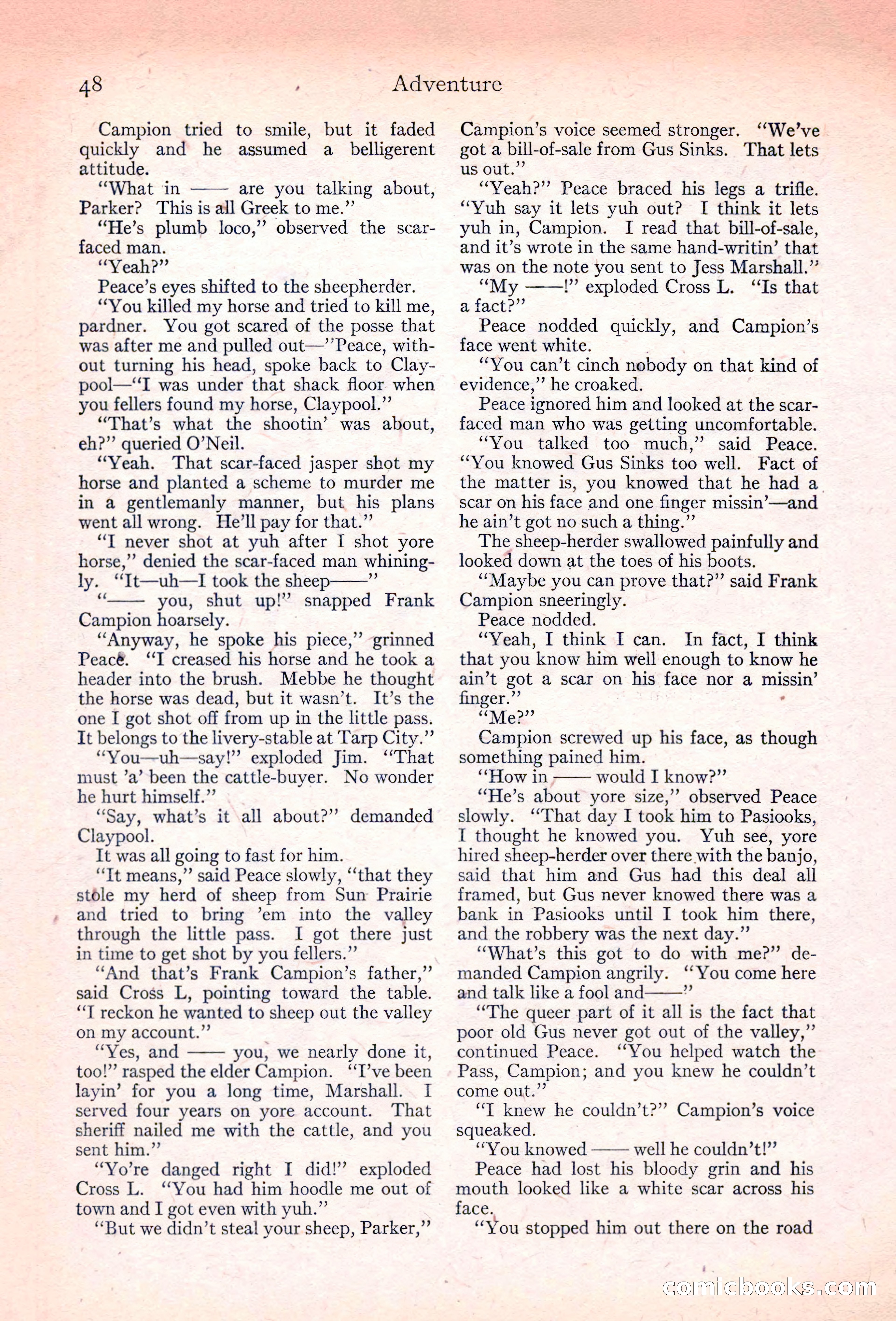 Adventure Magazine, November 10, 1923 — page 50 of 196