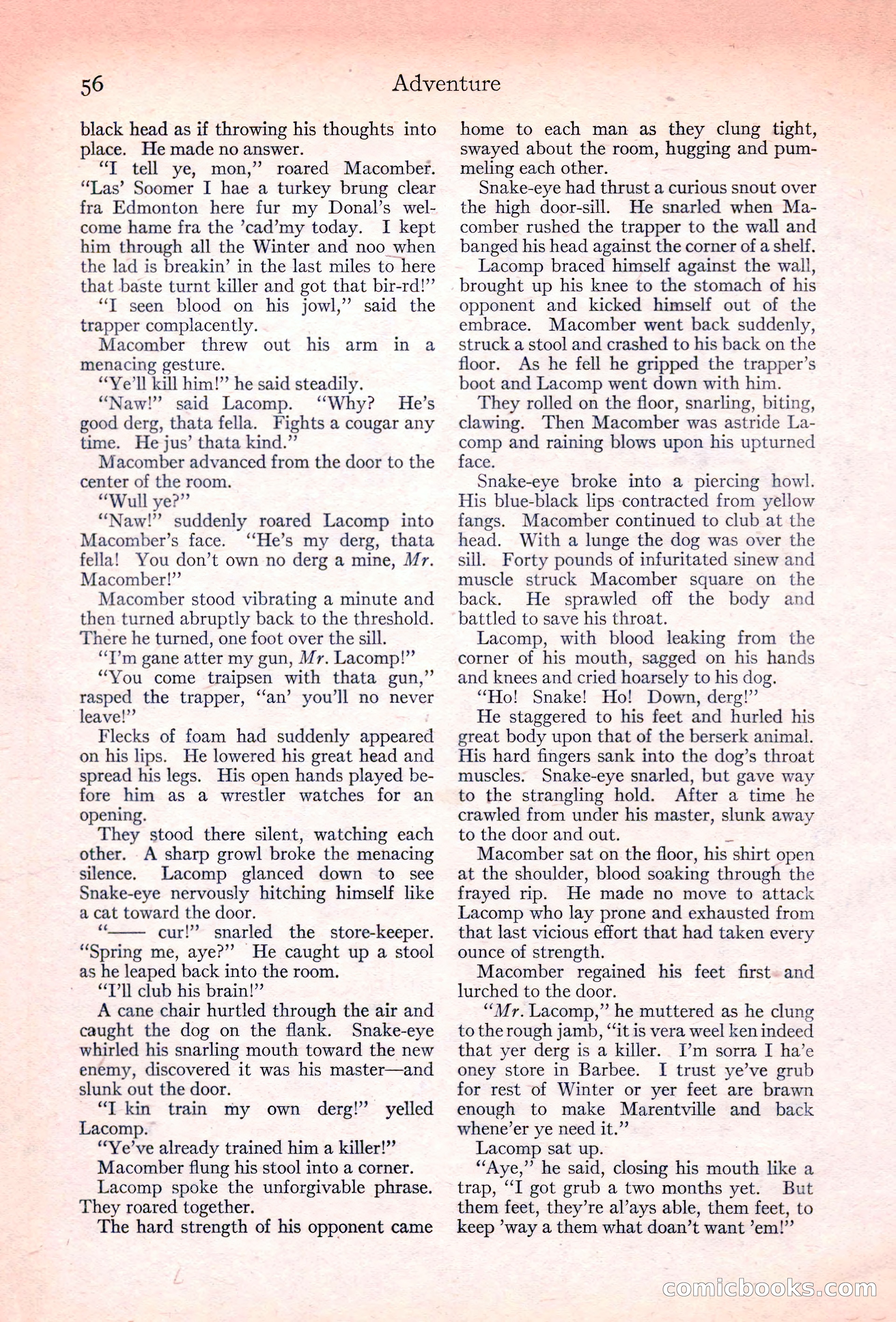 Adventure Magazine, November 10, 1923 — page 58 of 196