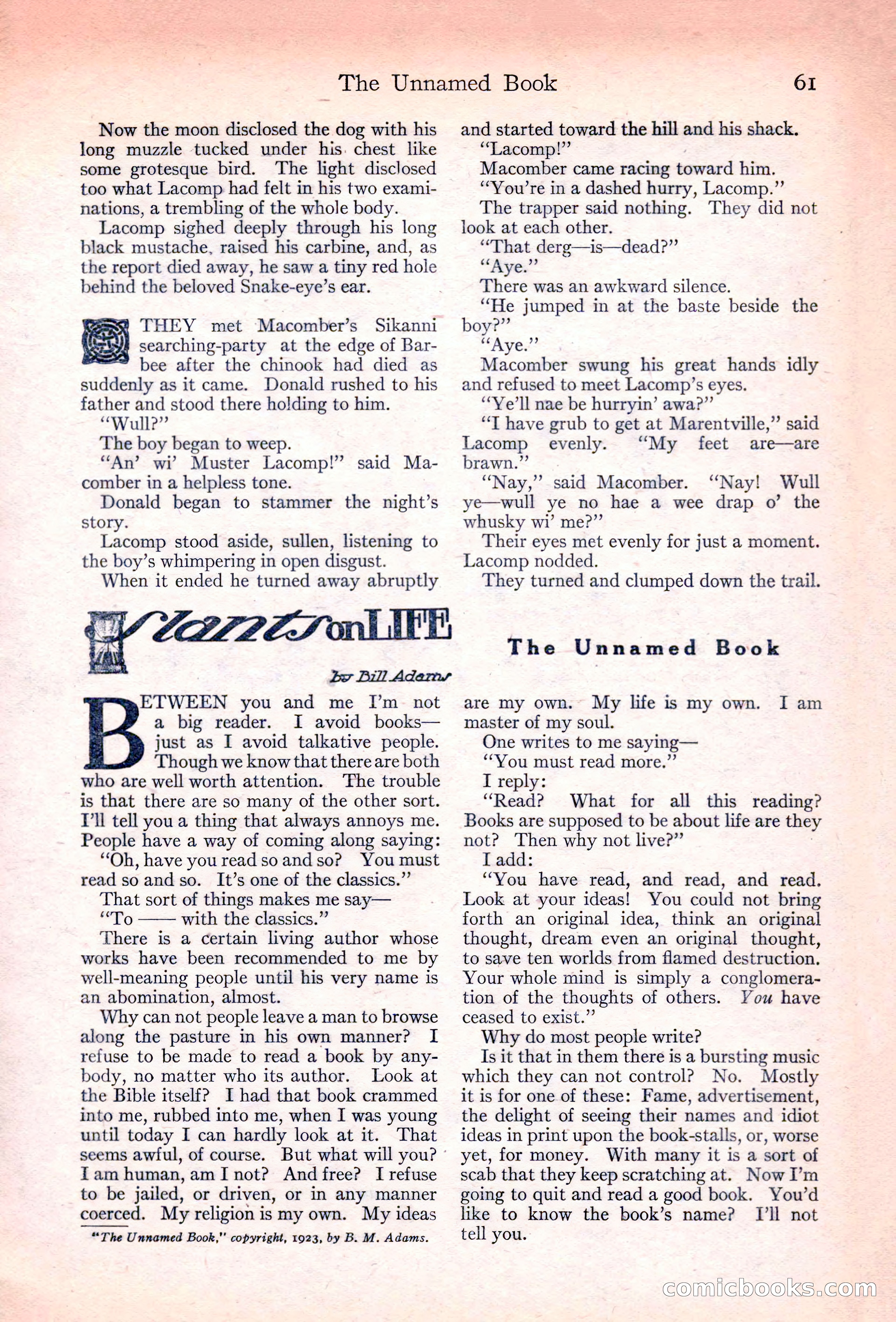 Adventure Magazine, November 10, 1923 — page 63 of 196