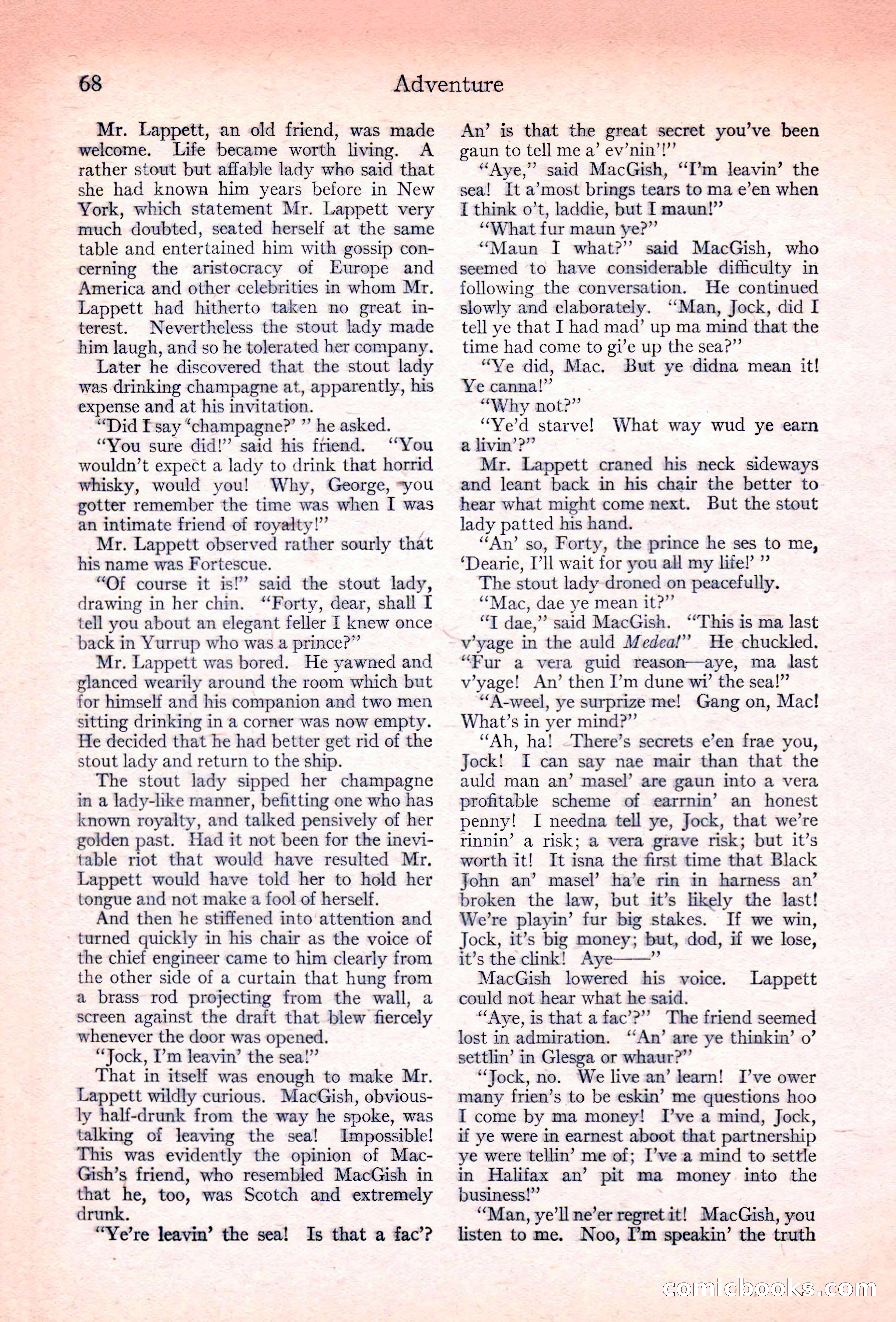 Adventure Magazine, November 10, 1923 — page 70 of 196