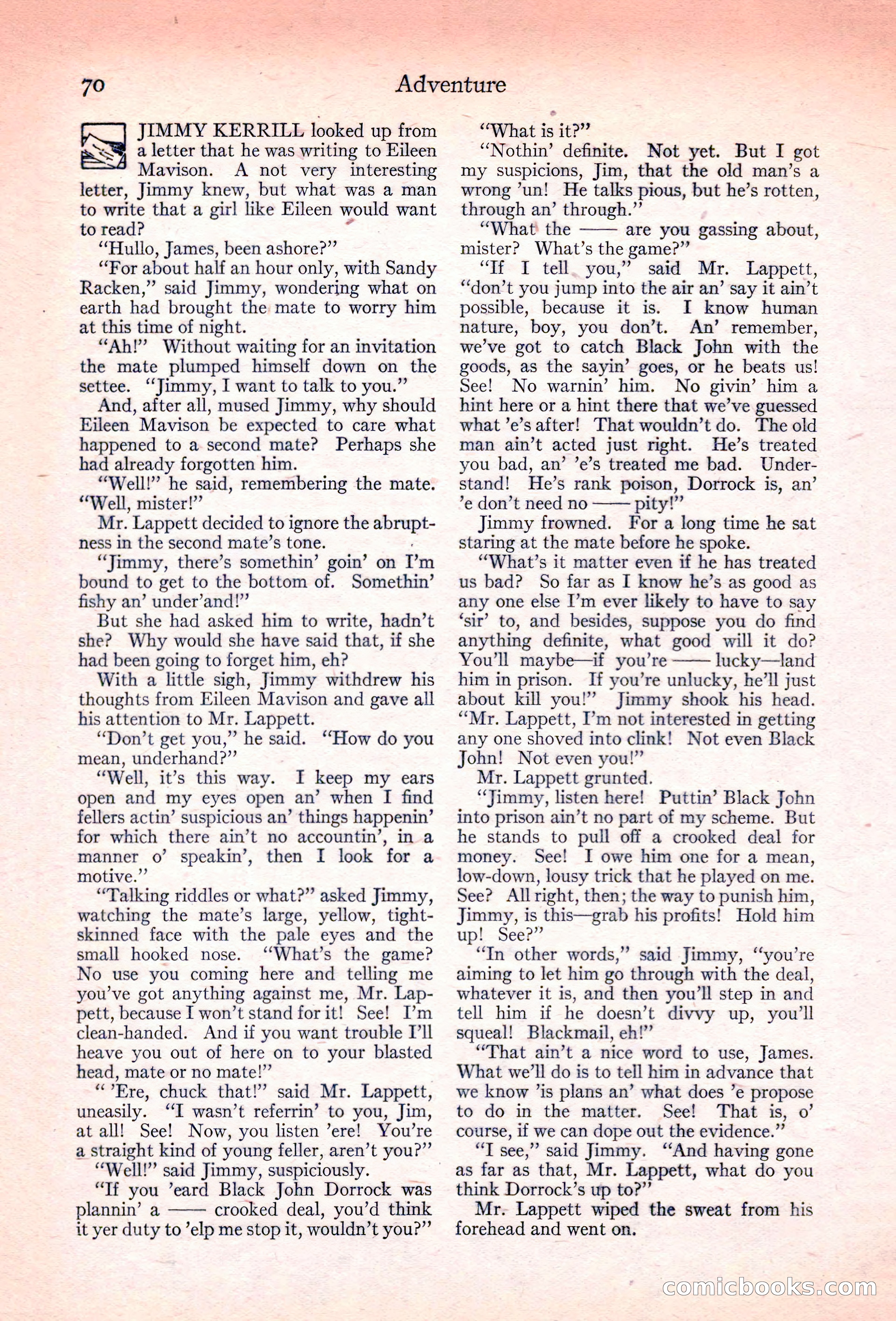 Adventure Magazine, November 10, 1923 — page 72 of 196