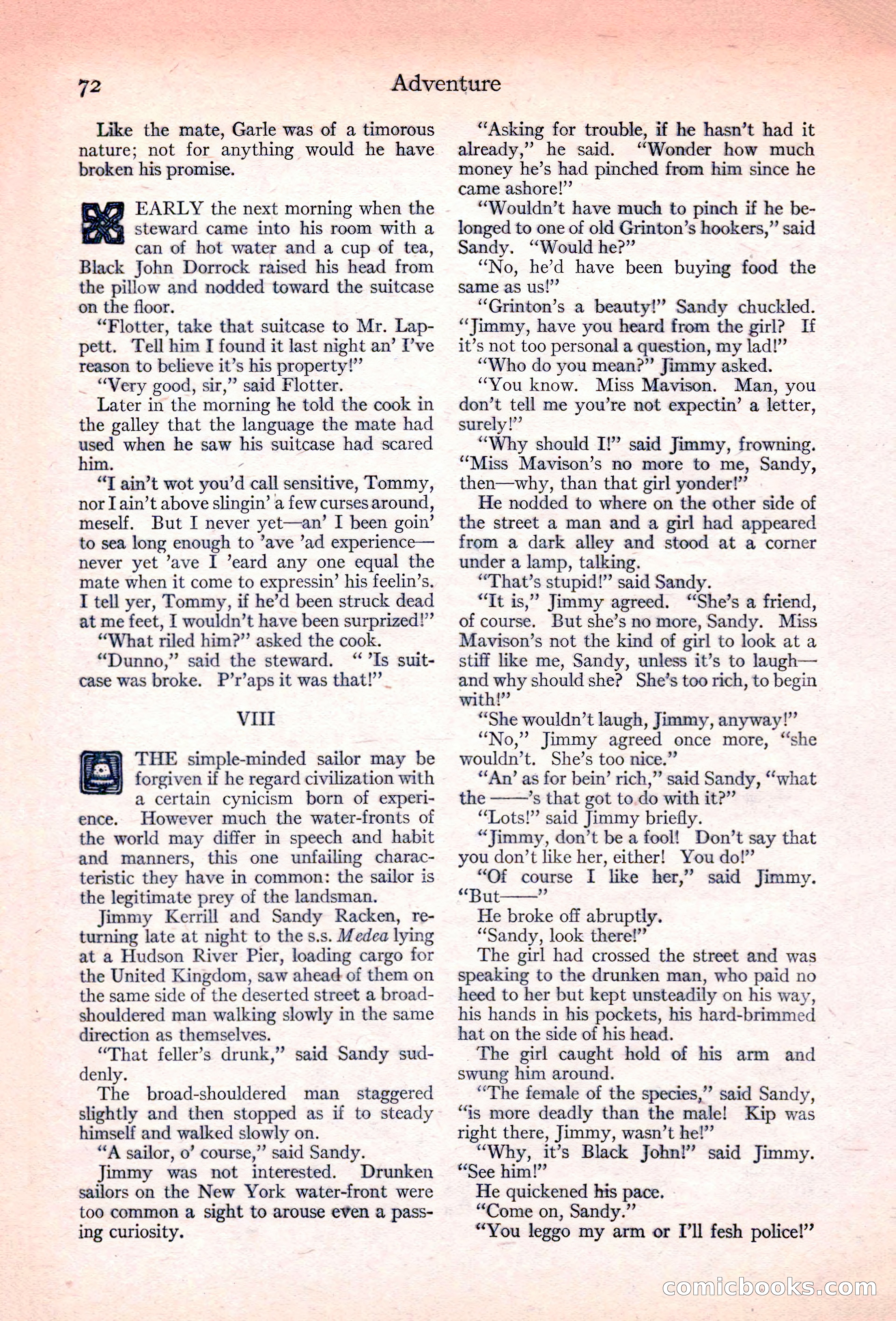 Adventure Magazine, November 10, 1923 — page 74 of 196