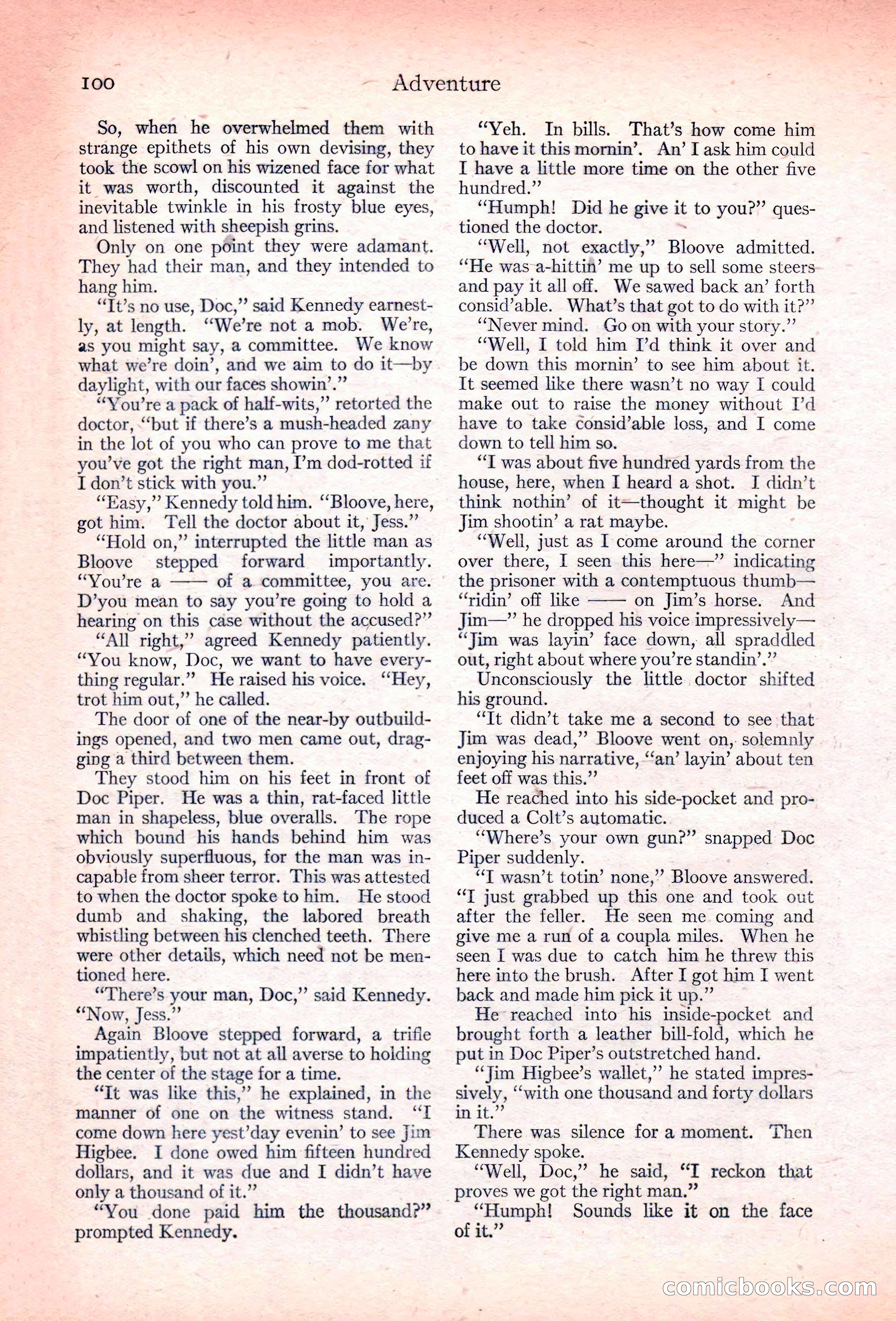 Adventure Magazine, November 10, 1923 — page 102 of 196