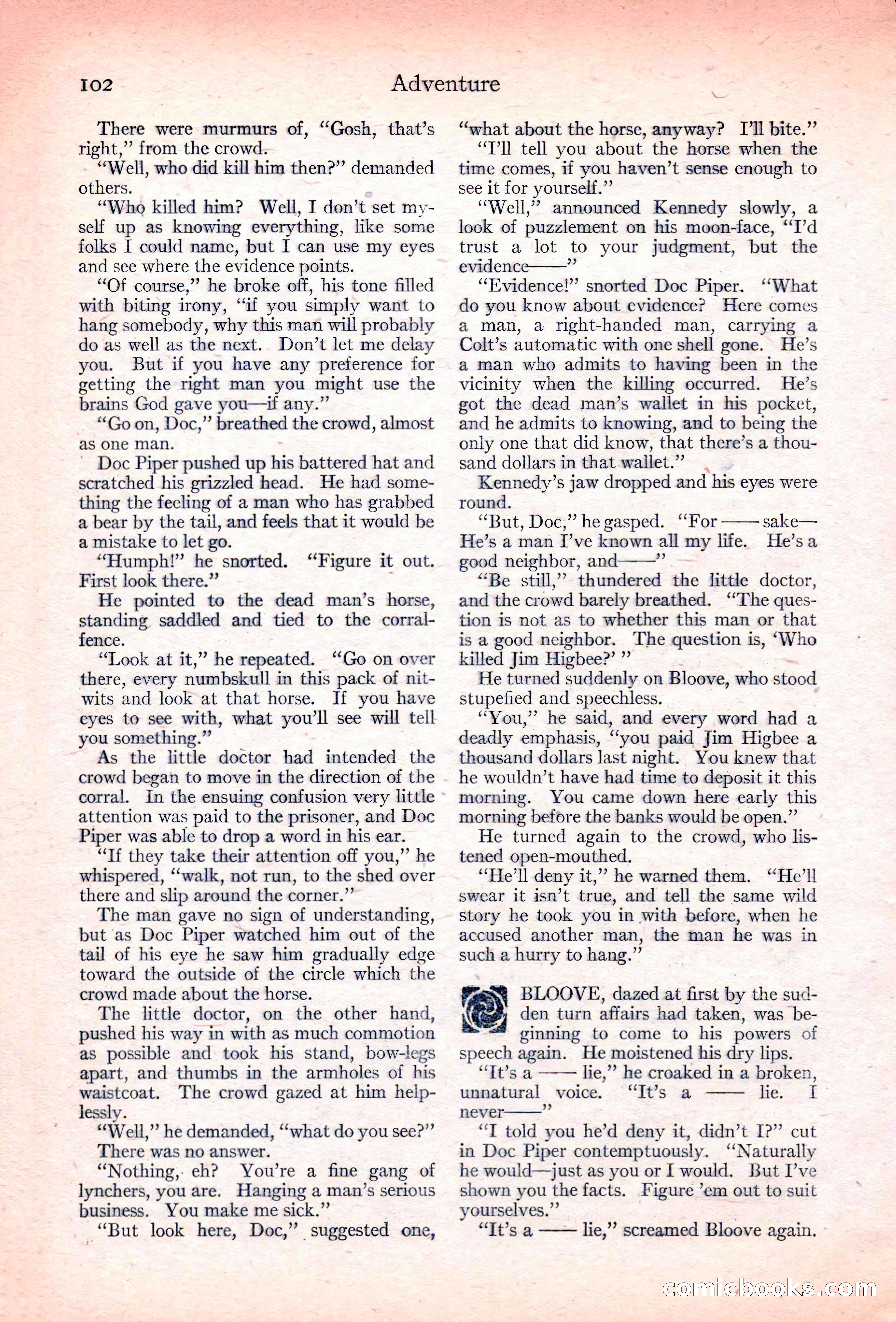 Adventure Magazine, November 10, 1923 — page 104 of 196