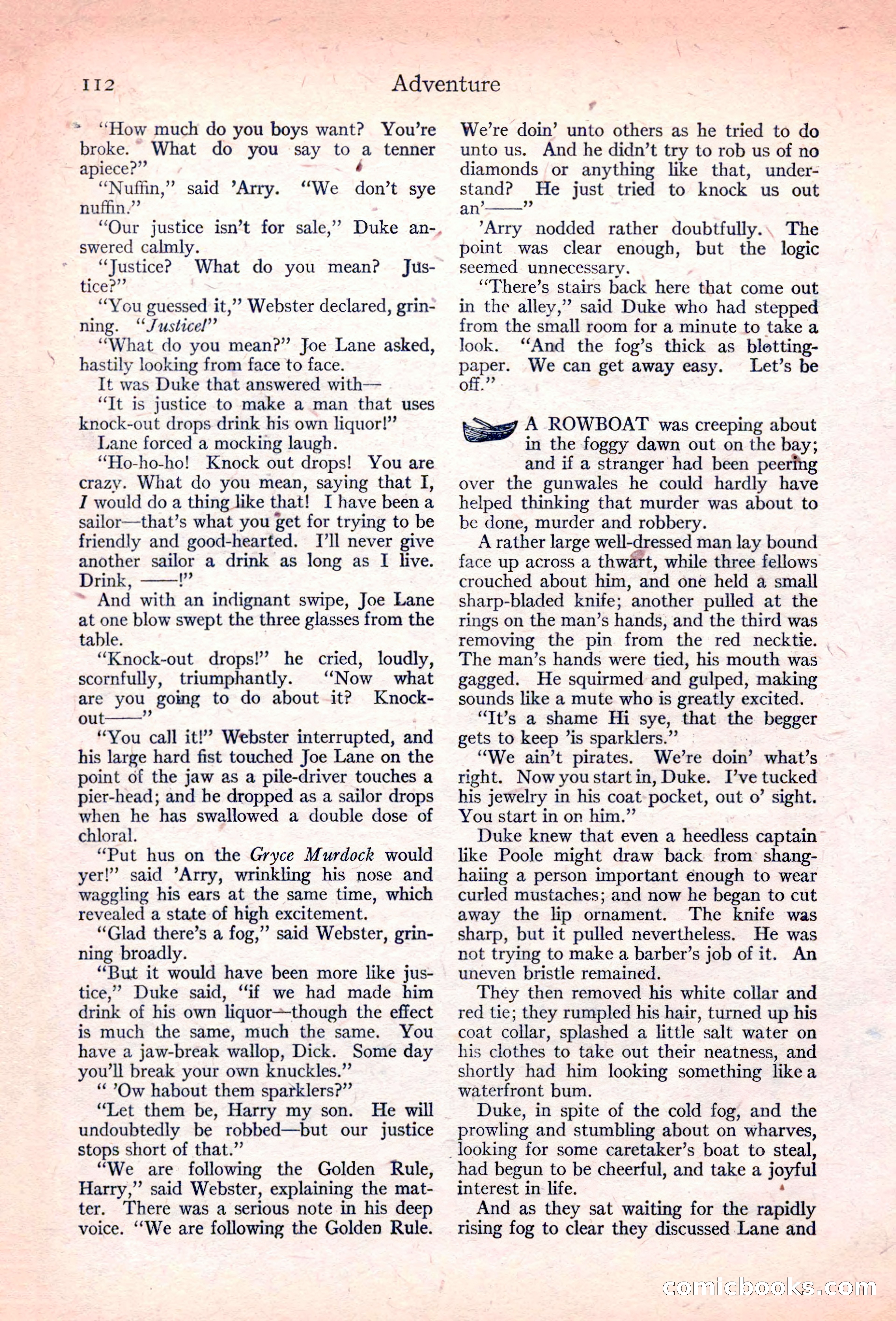 Adventure Magazine, November 10, 1923 — page 114 of 196