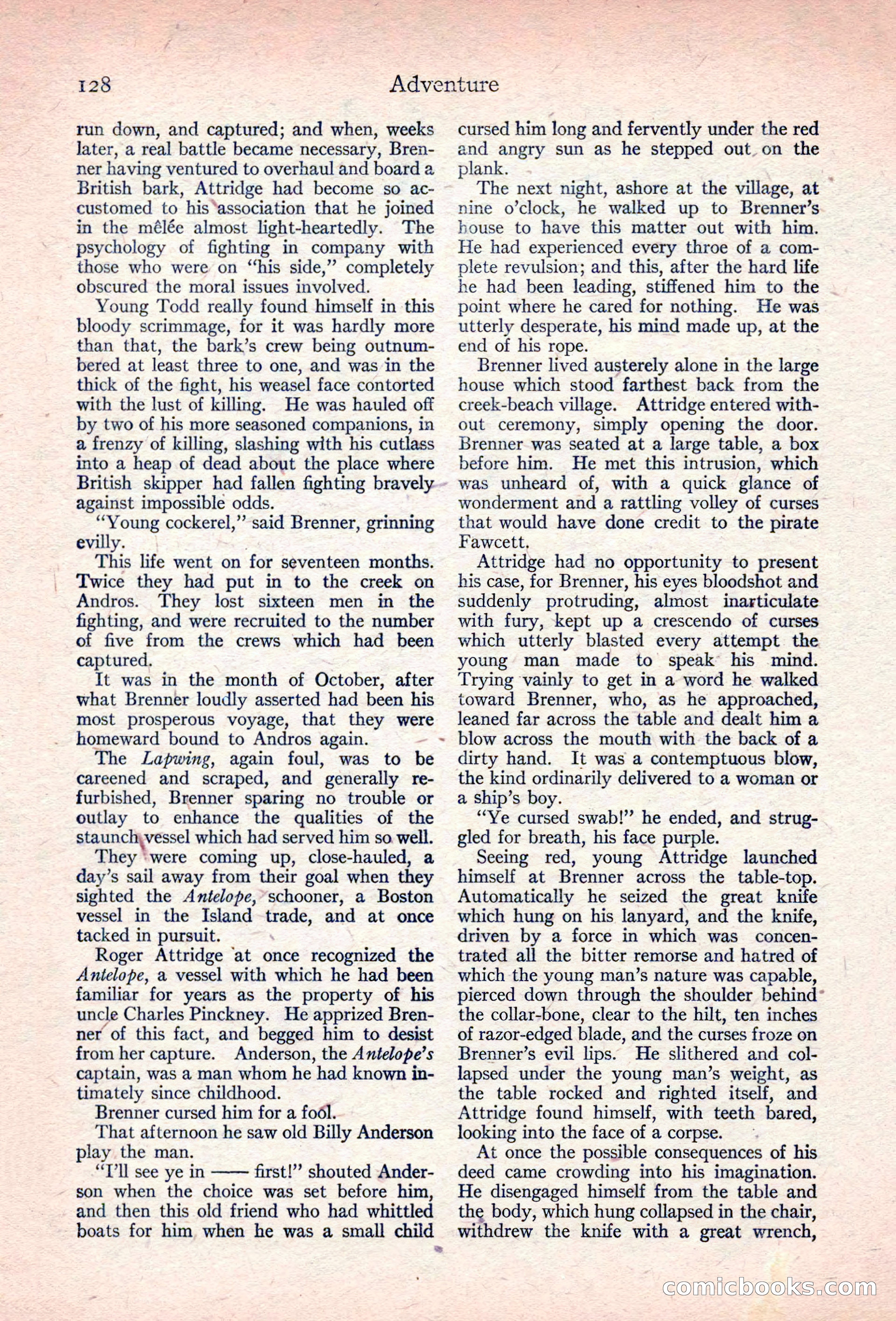 Adventure Magazine, November 10, 1923 — page 130 of 196