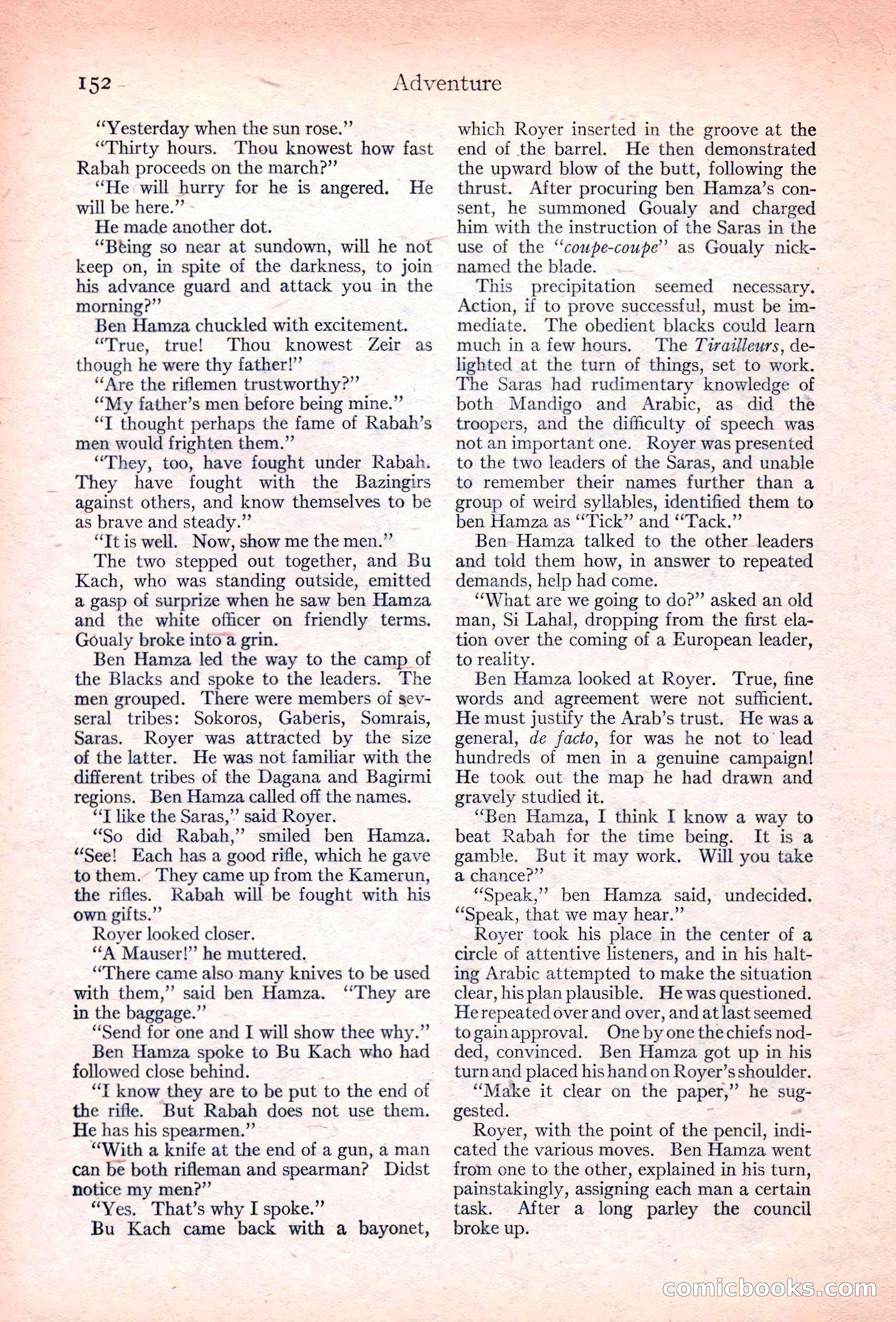 Adventure Magazine, November 10, 1923 — page 154 of 196
