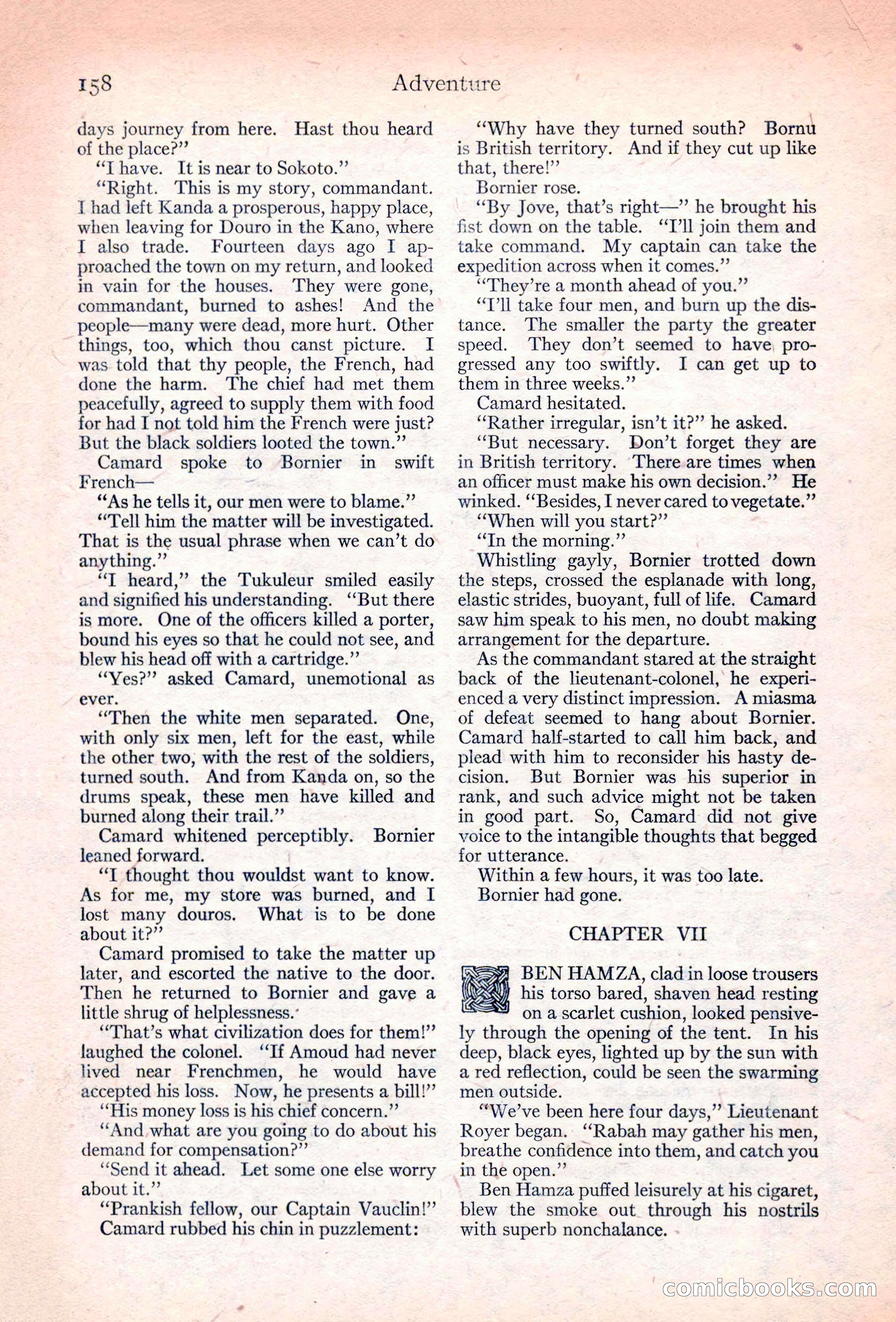 Adventure Magazine, November 10, 1923 — page 160 of 196