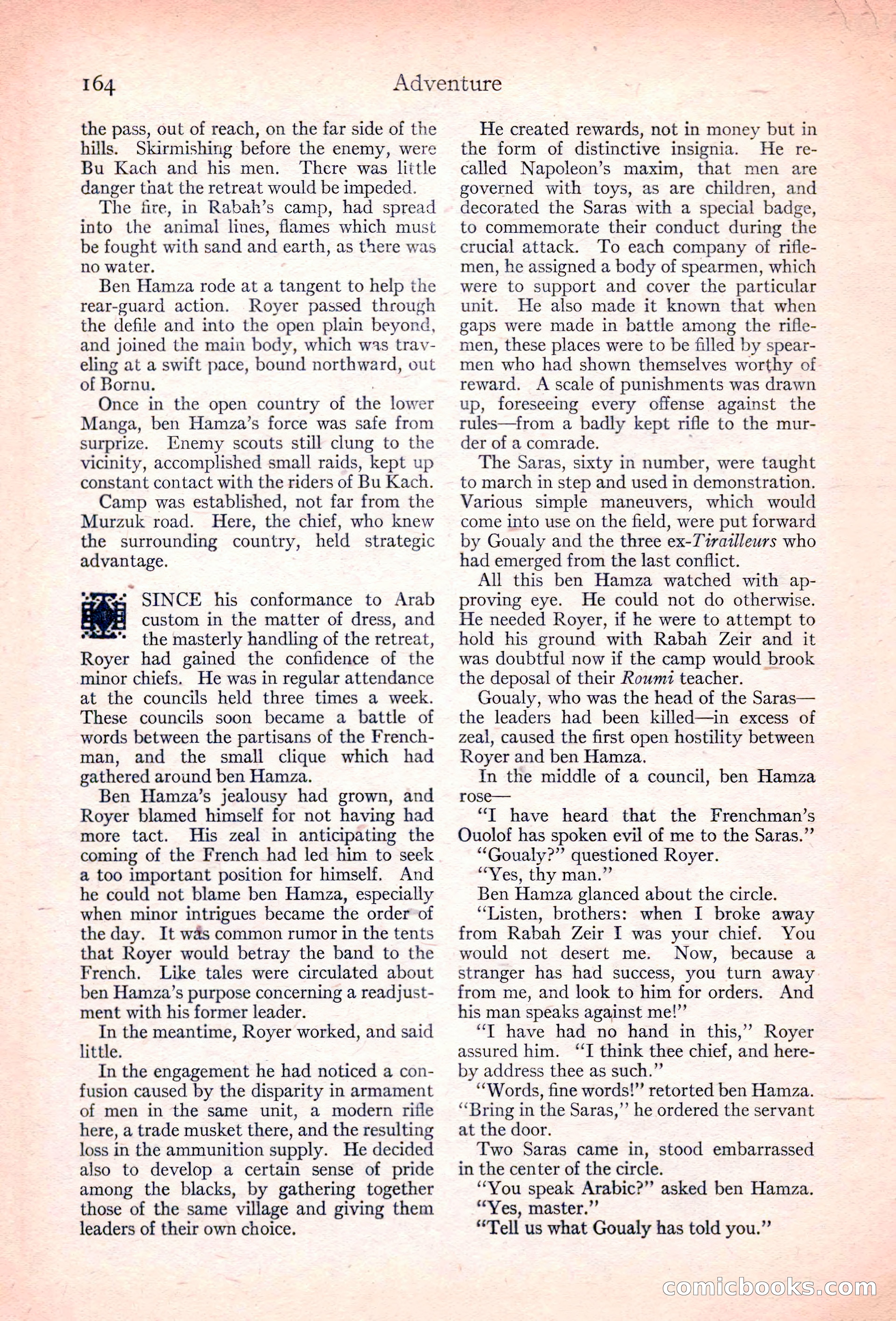 Adventure Magazine, November 10, 1923 — page 166 of 196