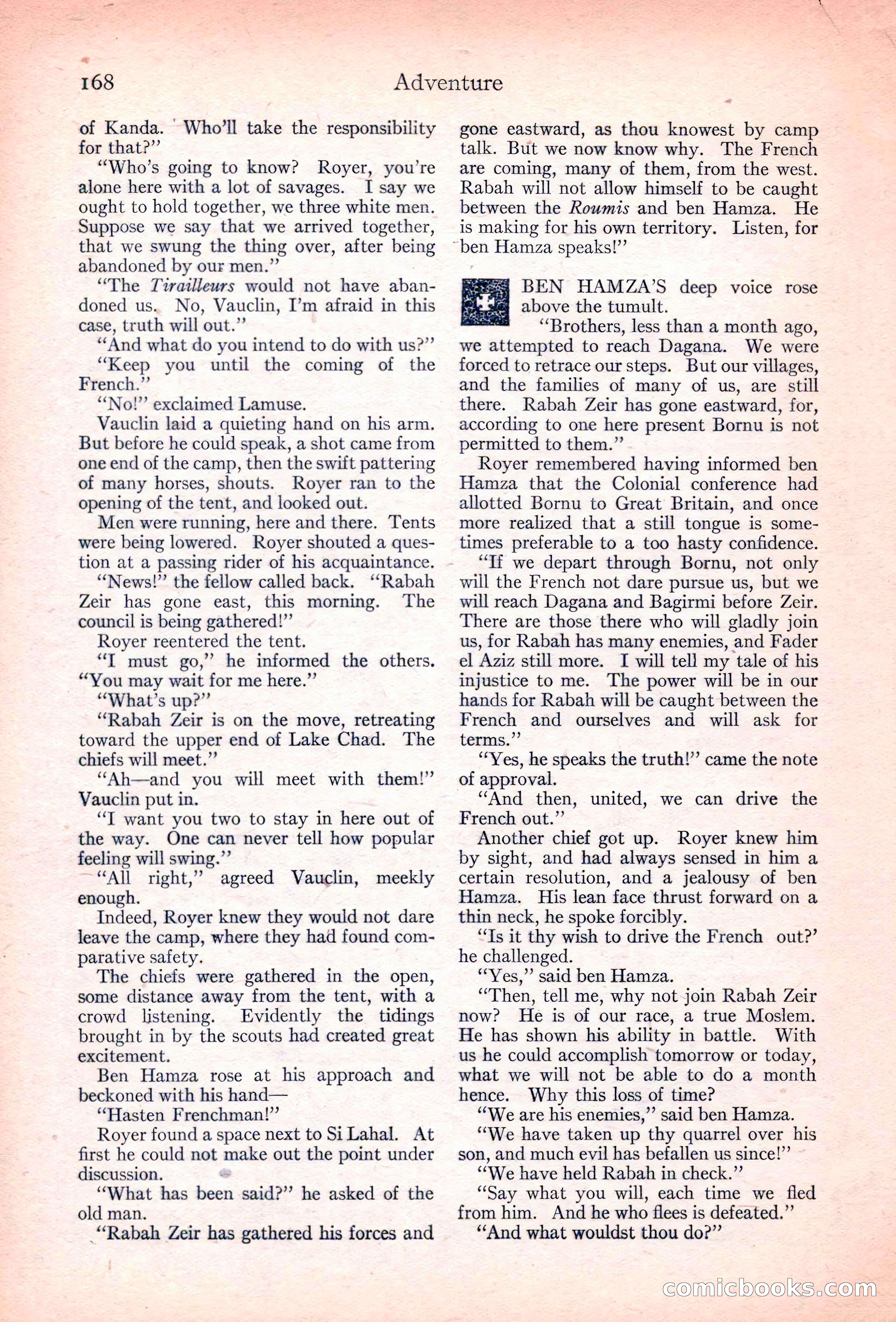 Adventure Magazine, November 10, 1923 — page 170 of 196