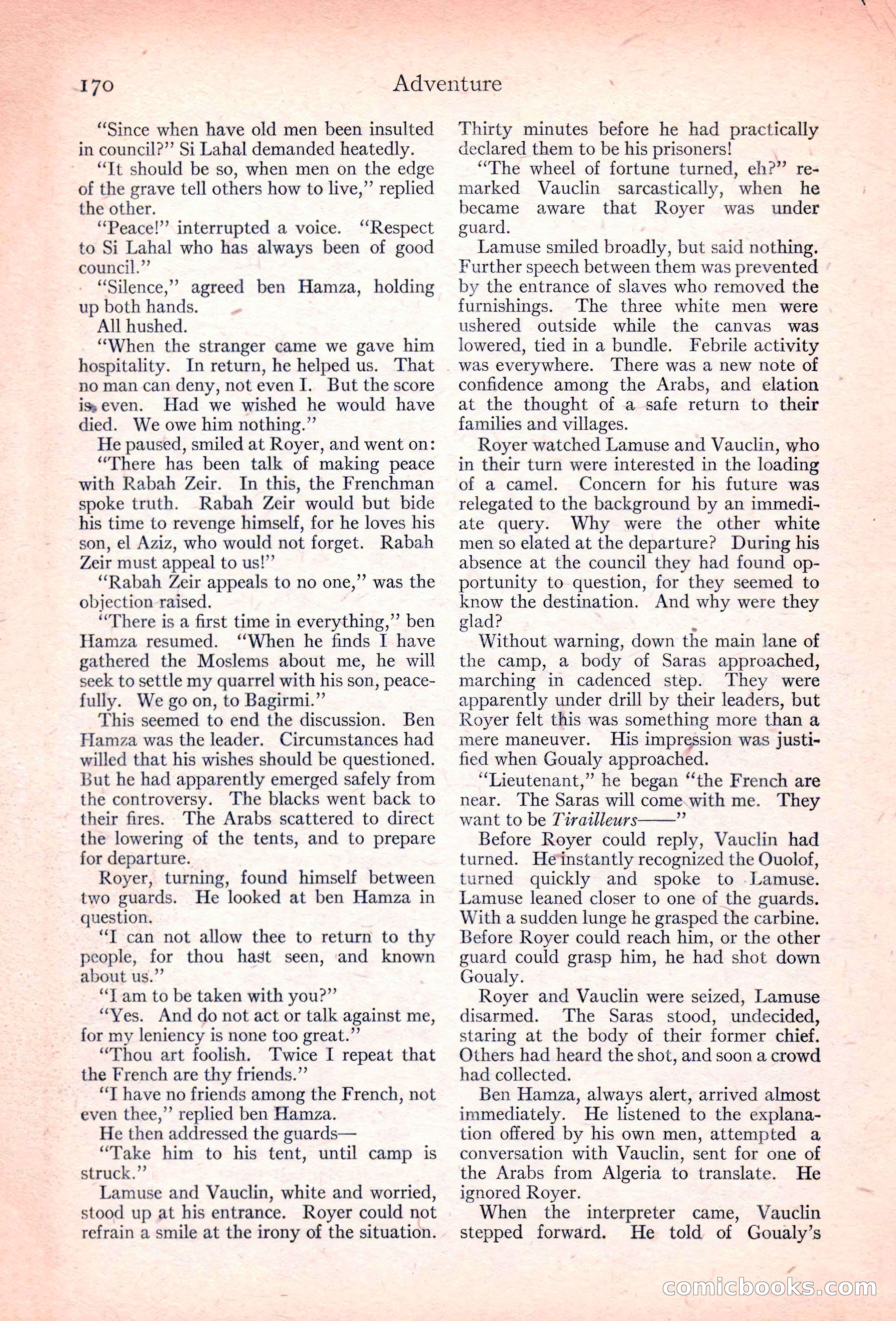 Adventure Magazine, November 10, 1923 — page 172 of 196