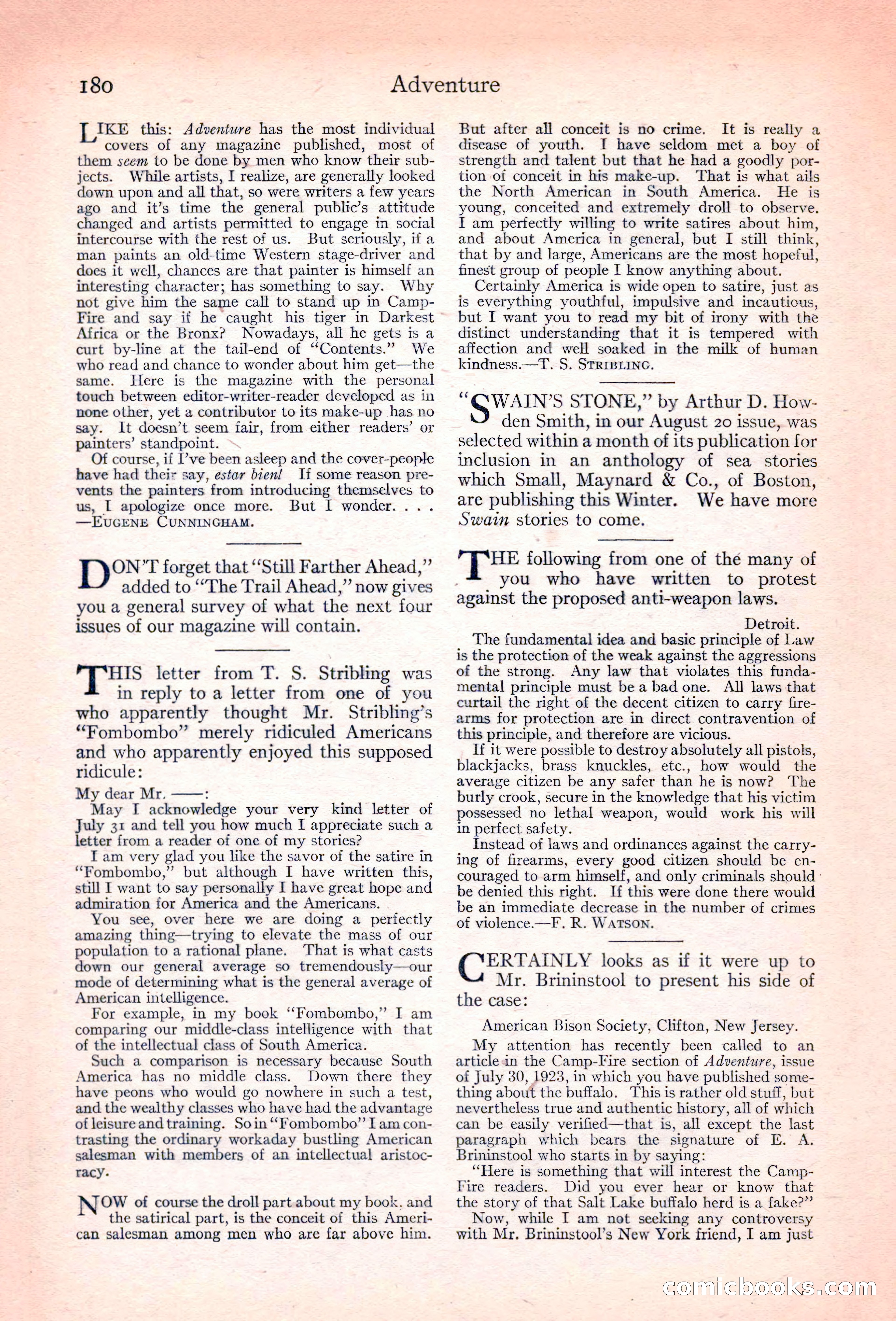 Adventure Magazine, November 10, 1923 — page 182 of 196