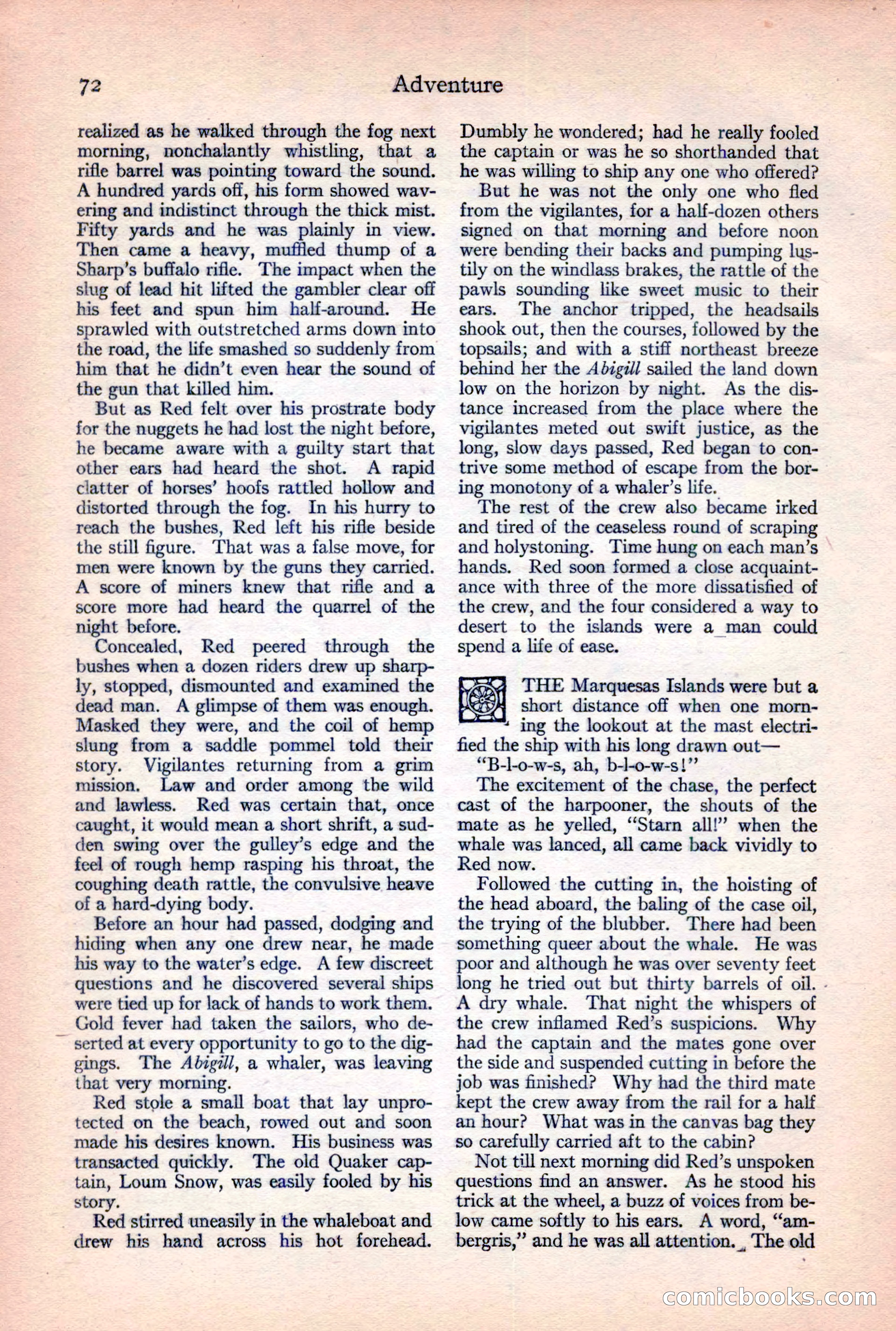 Adventure Magazine, February 10, 1925 — page 74 of 196