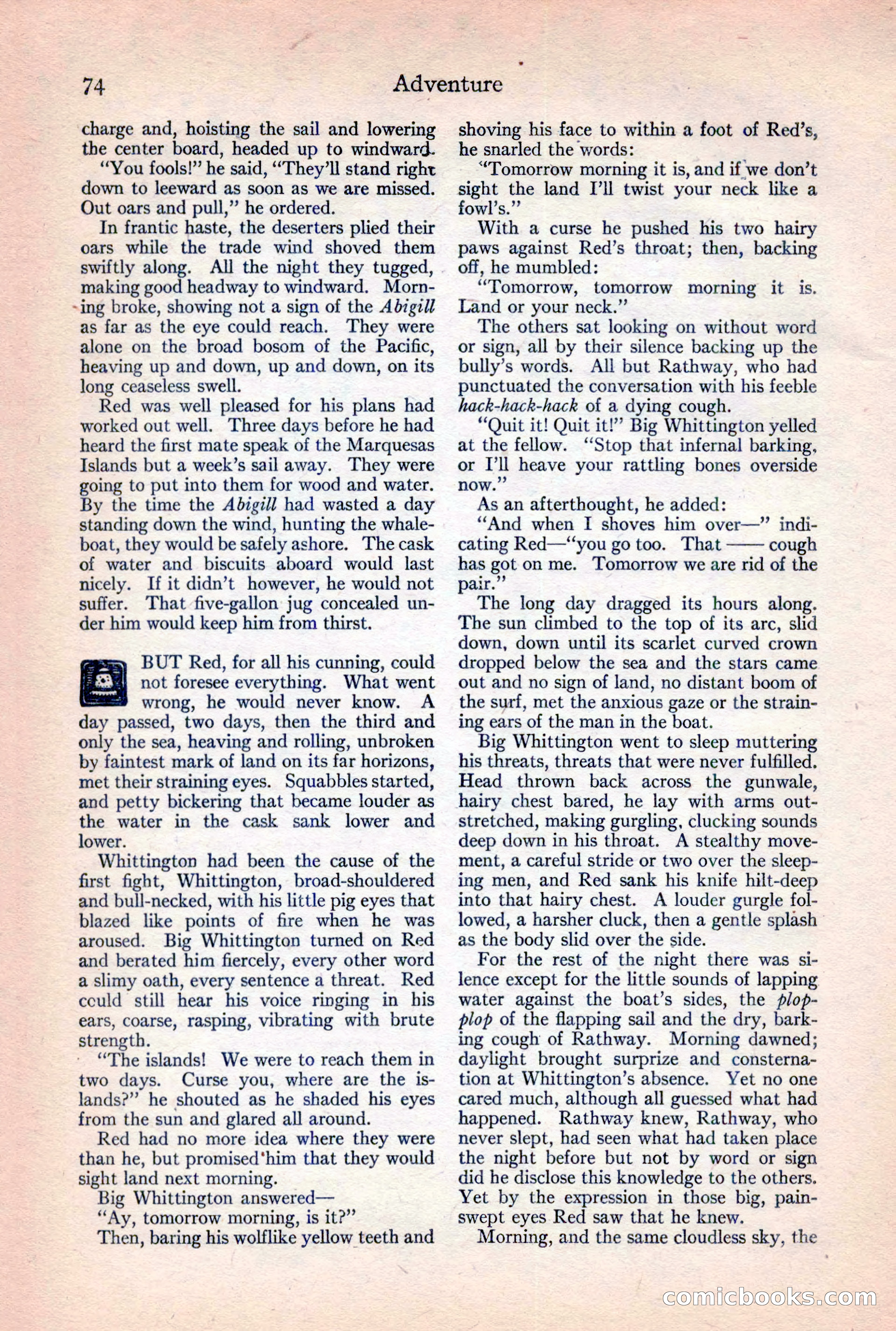 Adventure Magazine, February 10, 1925 — page 76 of 196