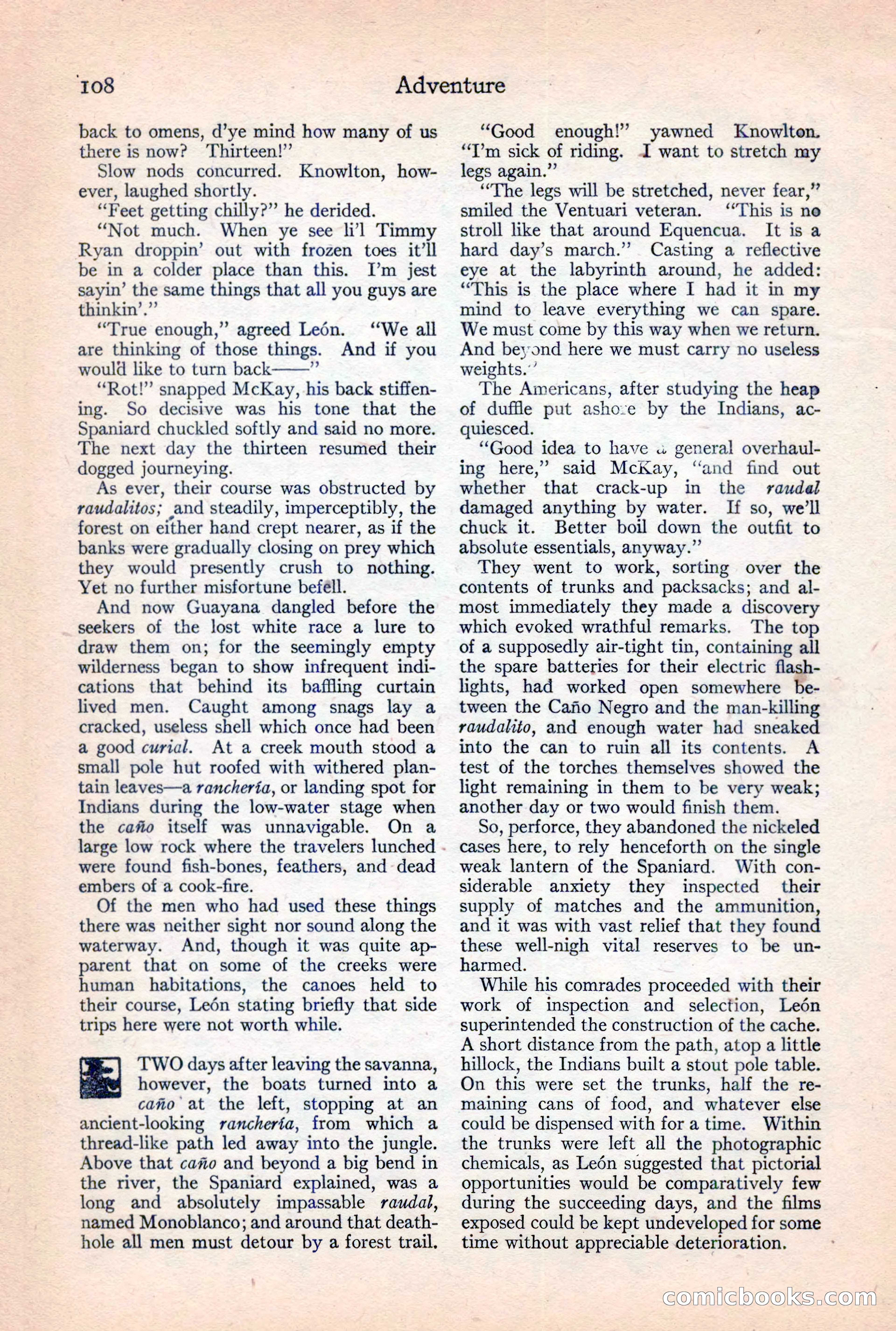 Adventure Magazine, February 10, 1925 — page 110 of 196