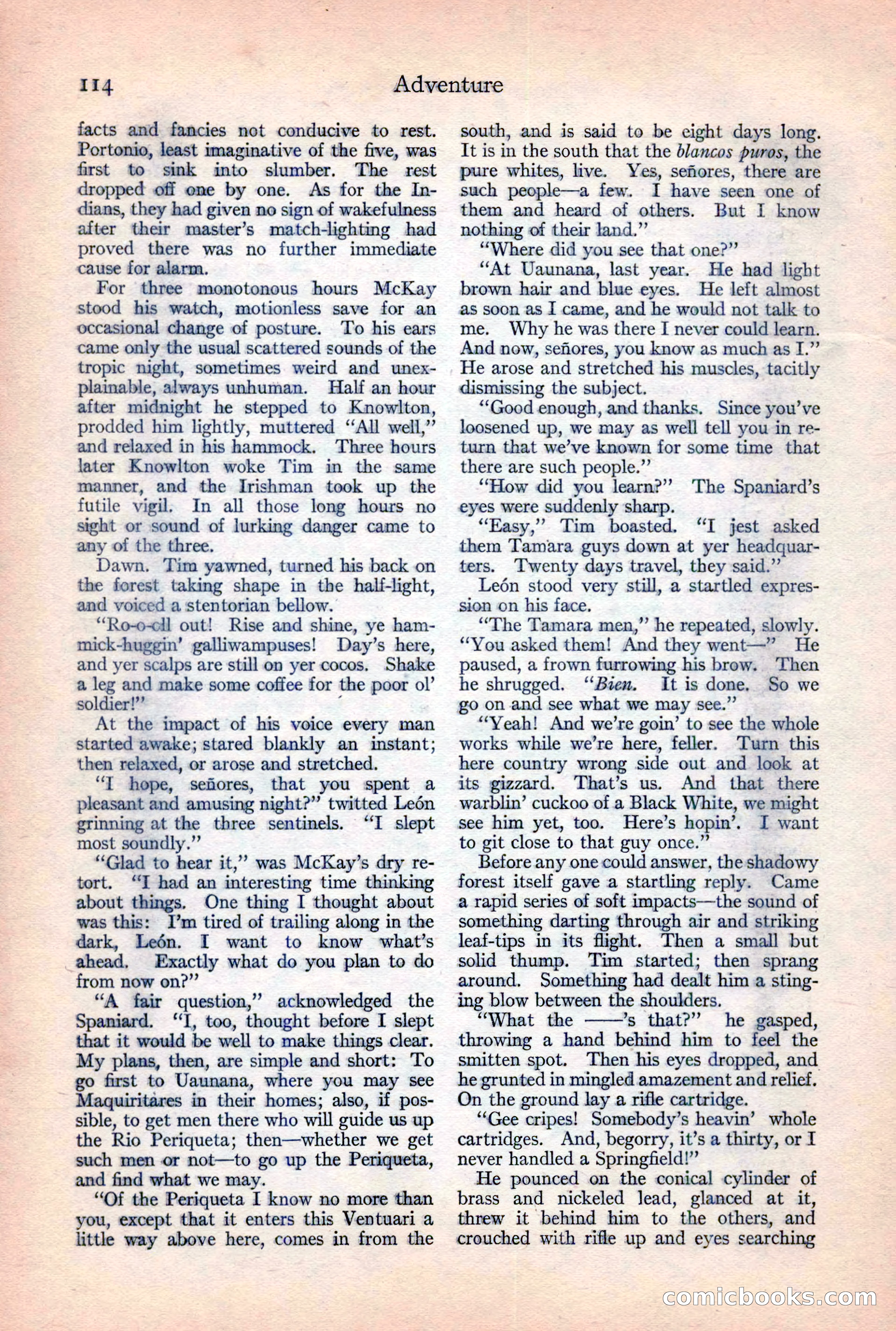 Adventure Magazine, February 10, 1925 — page 116 of 196