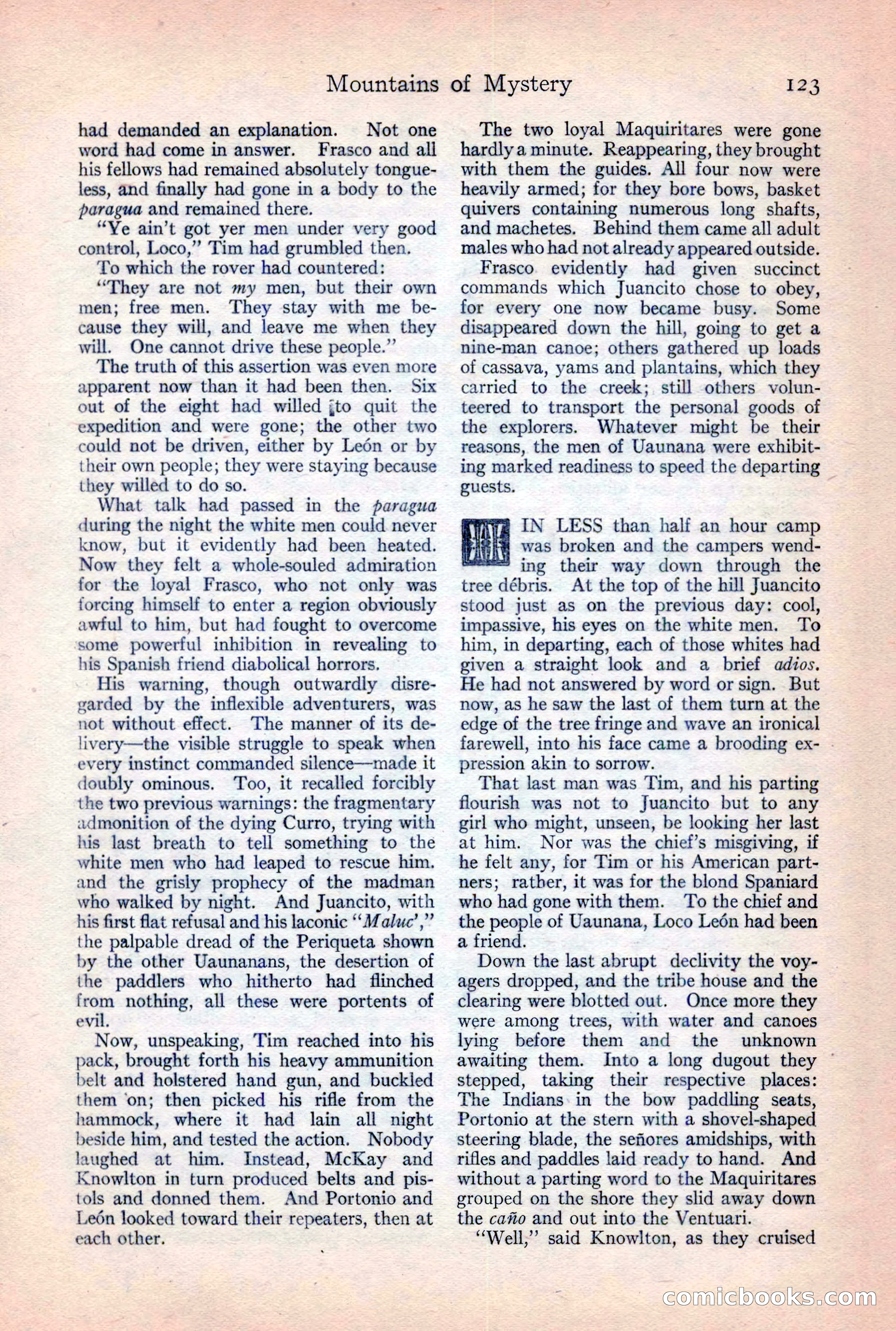 Adventure Magazine, February 10, 1925 — page 125 of 196