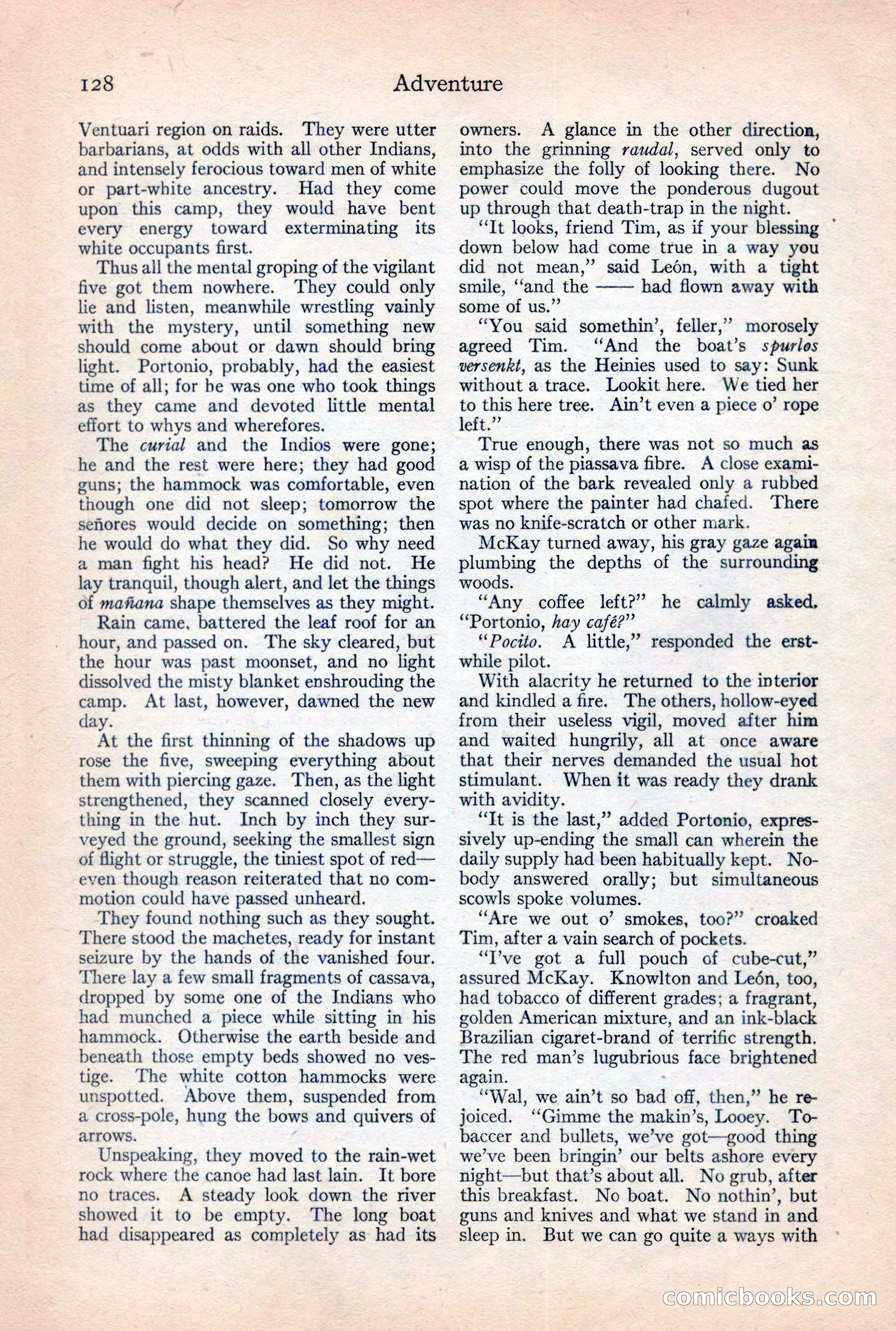 Adventure Magazine, February 10, 1925 — page 130 of 196