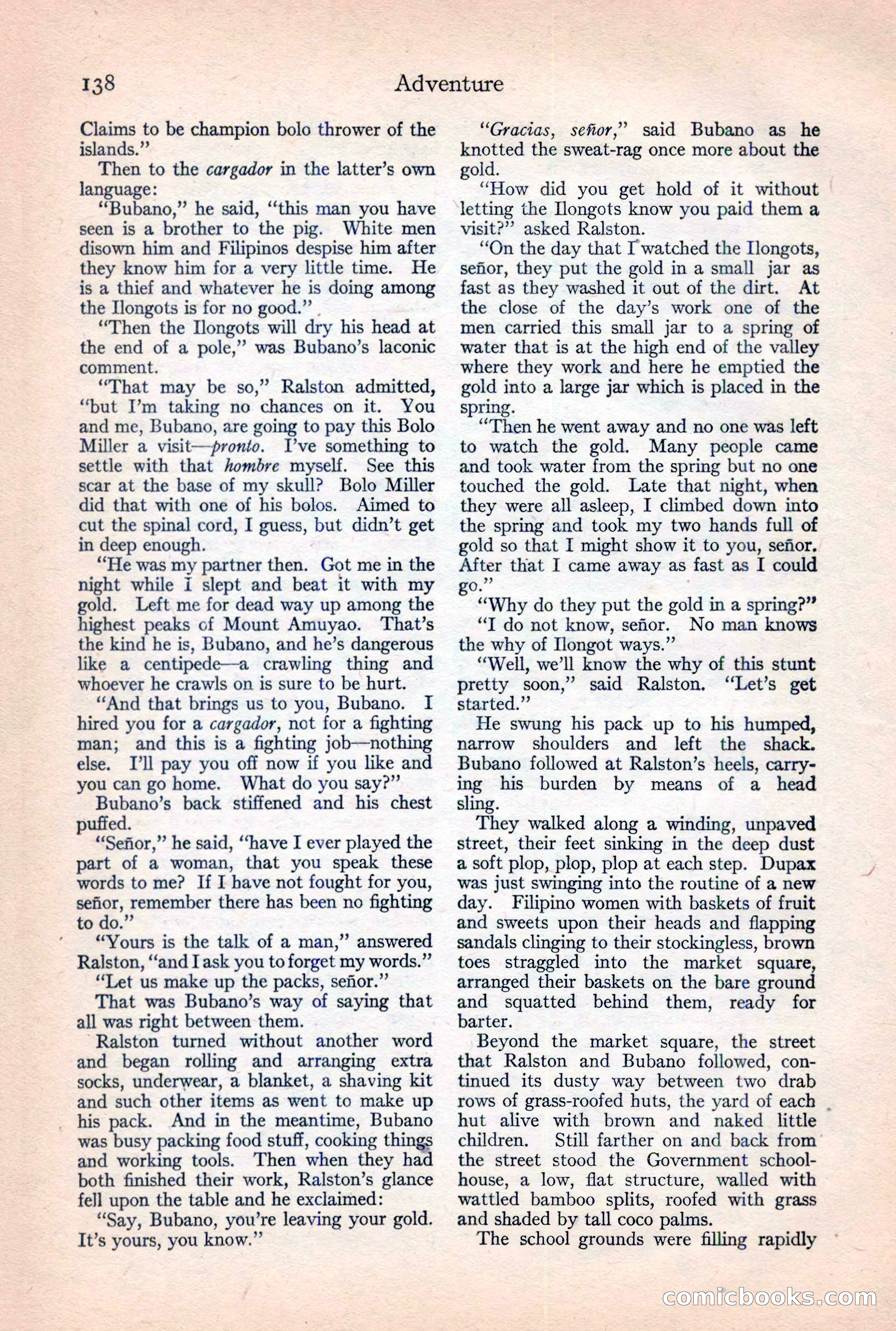 Adventure Magazine, February 10, 1925 — page 140 of 196